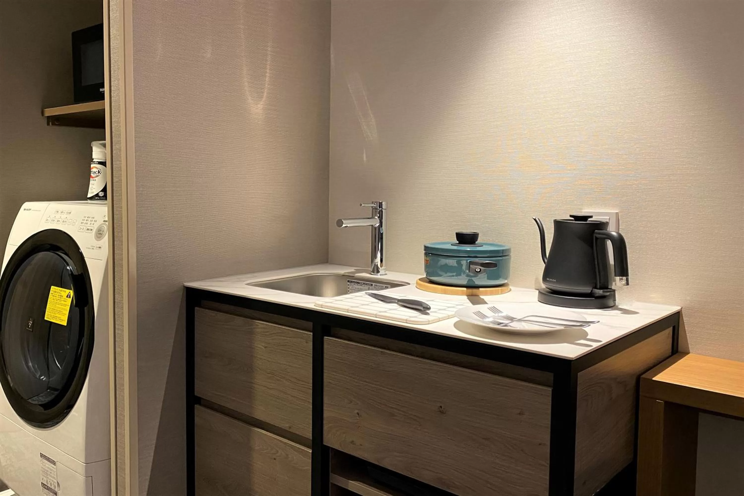 Kitchen or kitchenette in Tokyu Stay Hakodate Asaichi Akarinoyu