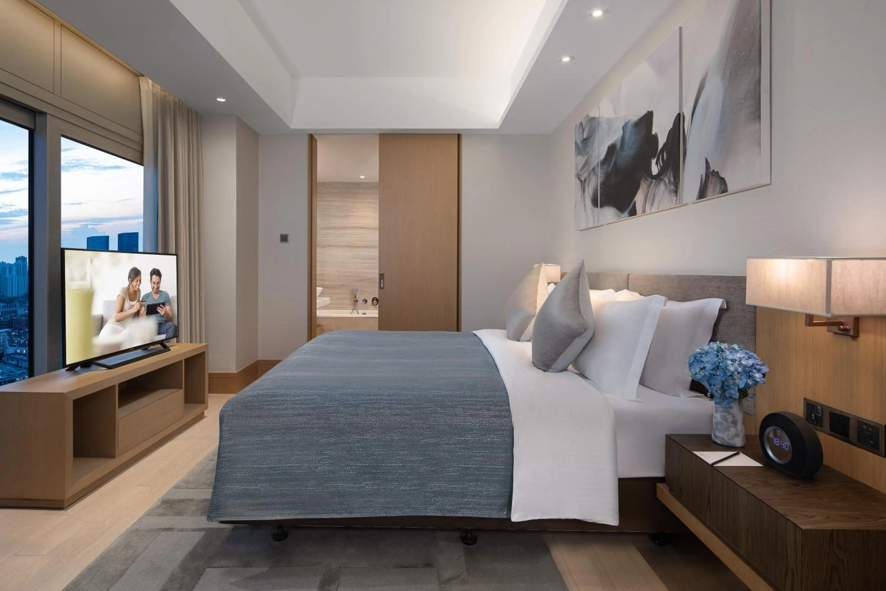 Bedroom, Bed in Ascott Raffles City Shenzhen