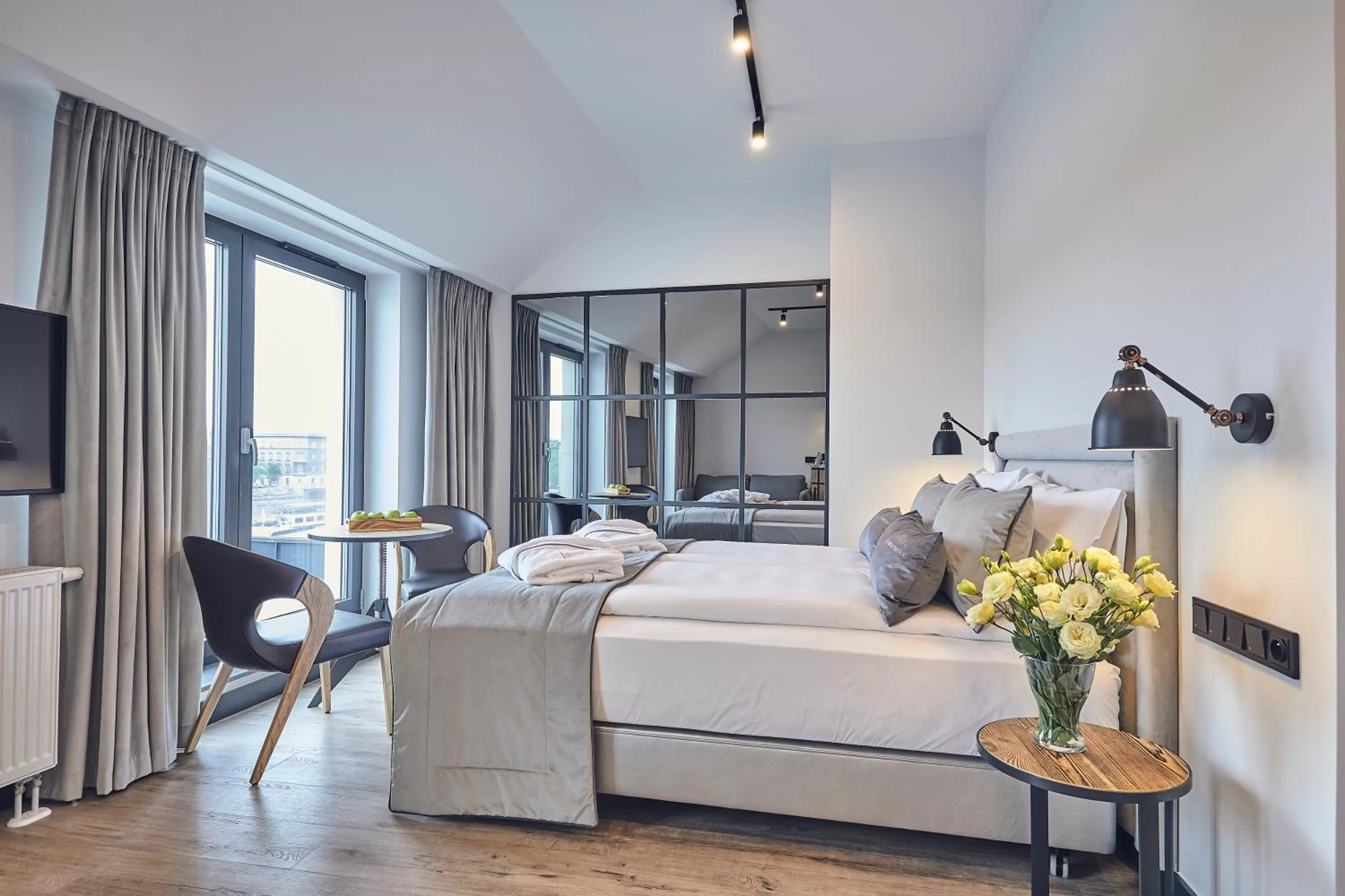 Photo of the whole room, Bed in The Bridge Suites Hotel