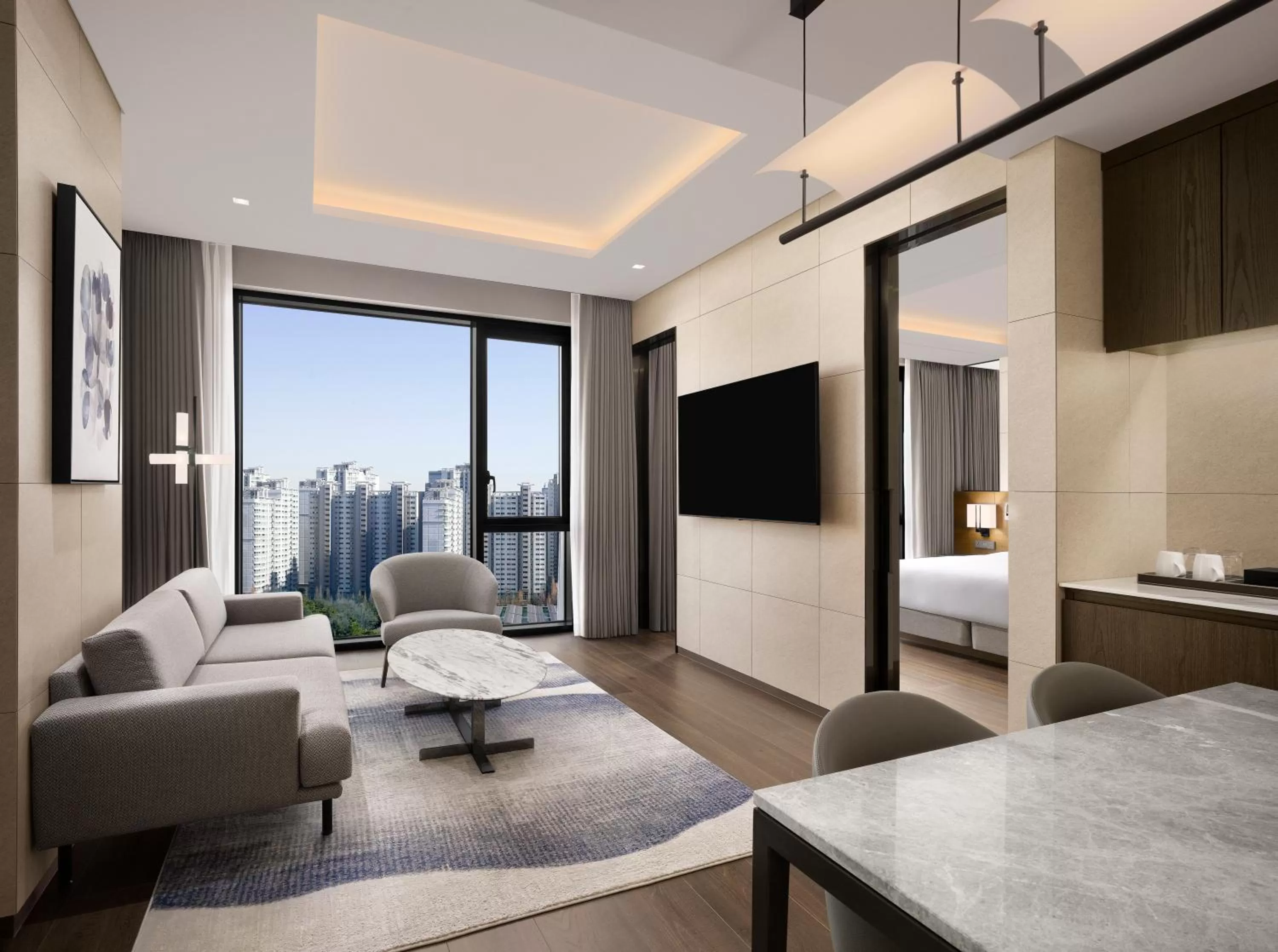 Living room, Bed in Four Points by Sheraton Suwon