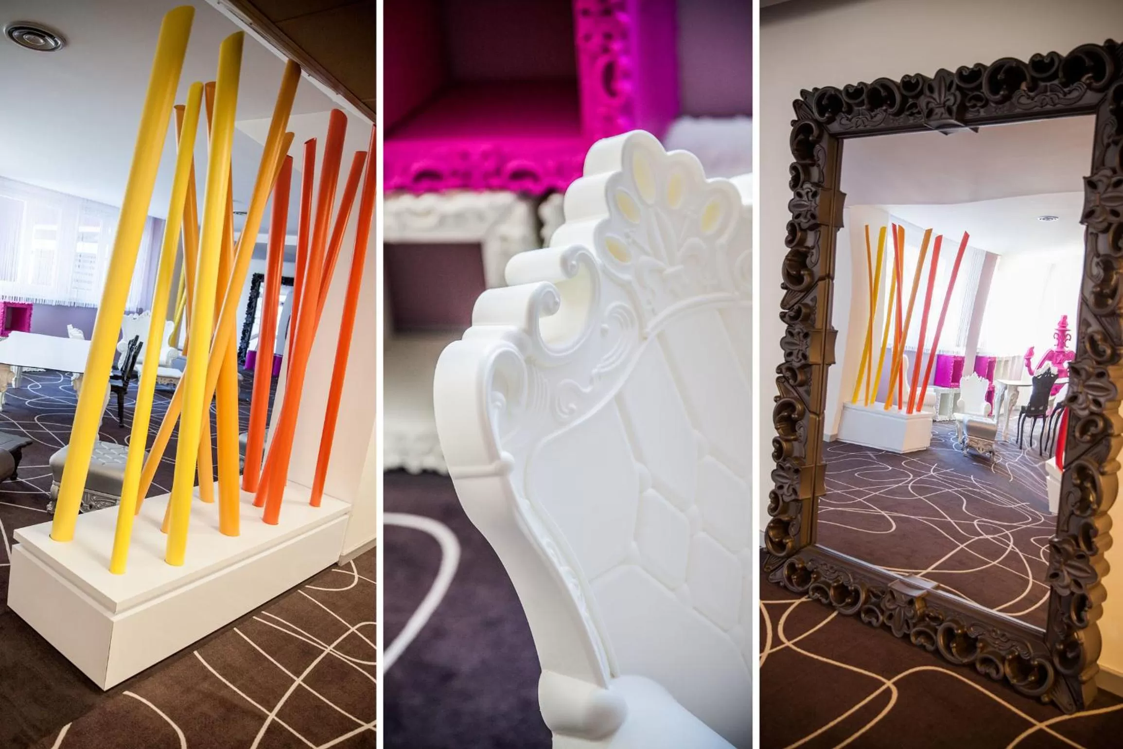 Decorative detail, Bed in Hotel Da Vinci