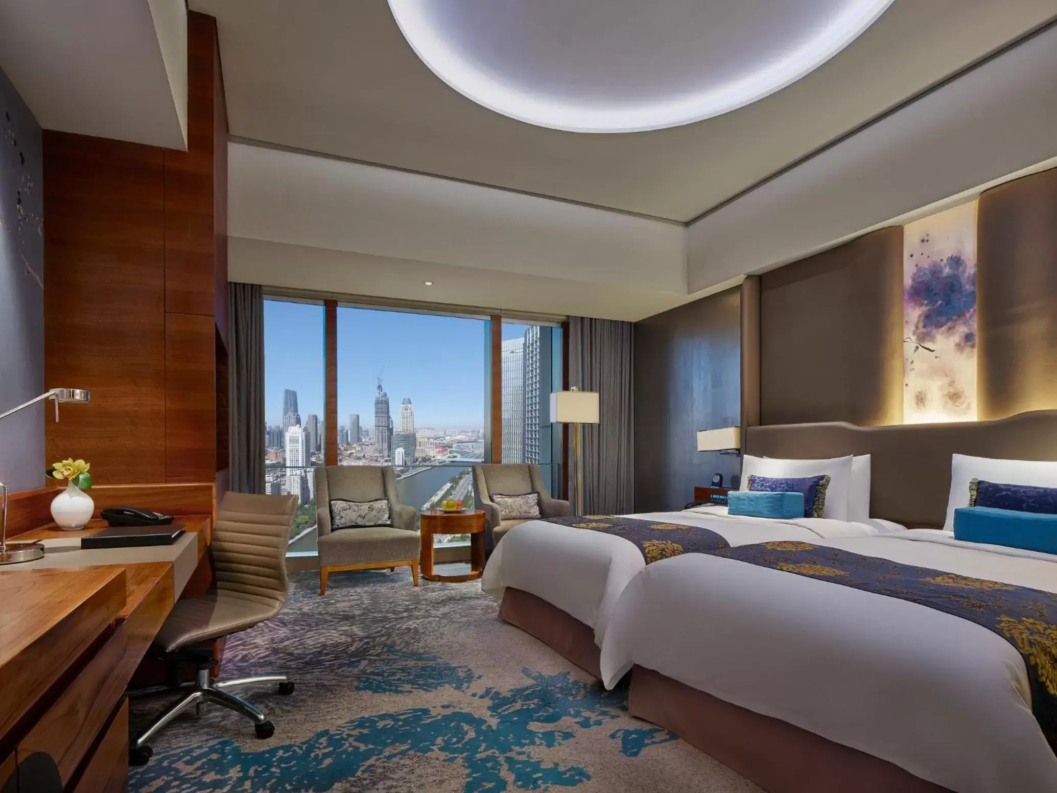 Horizon Twin Room with River View in Shangri-La Tianjin Horizon Twin Room with River View in Shangri-La Tianjin