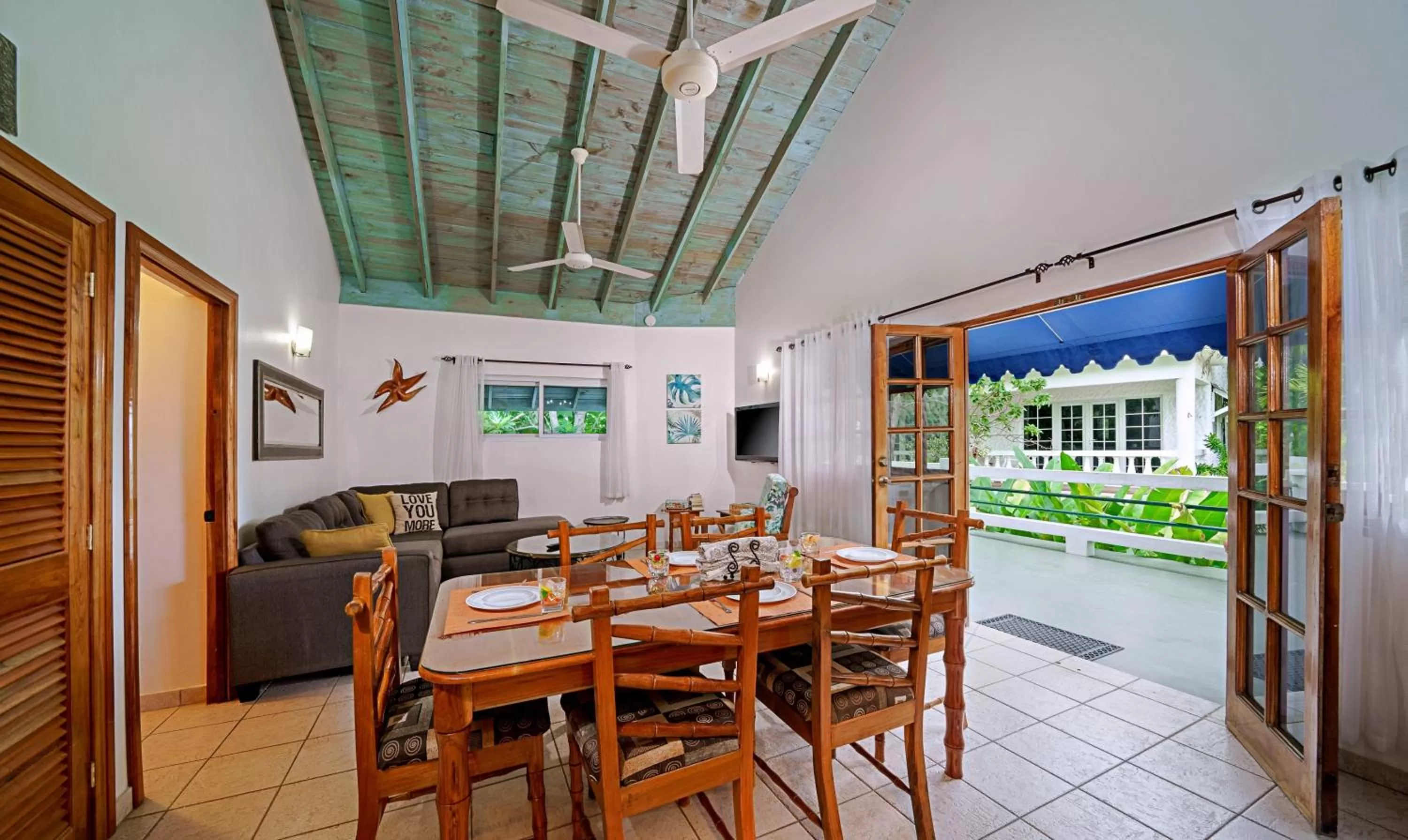 Dining area in Beach House Condos, Negril