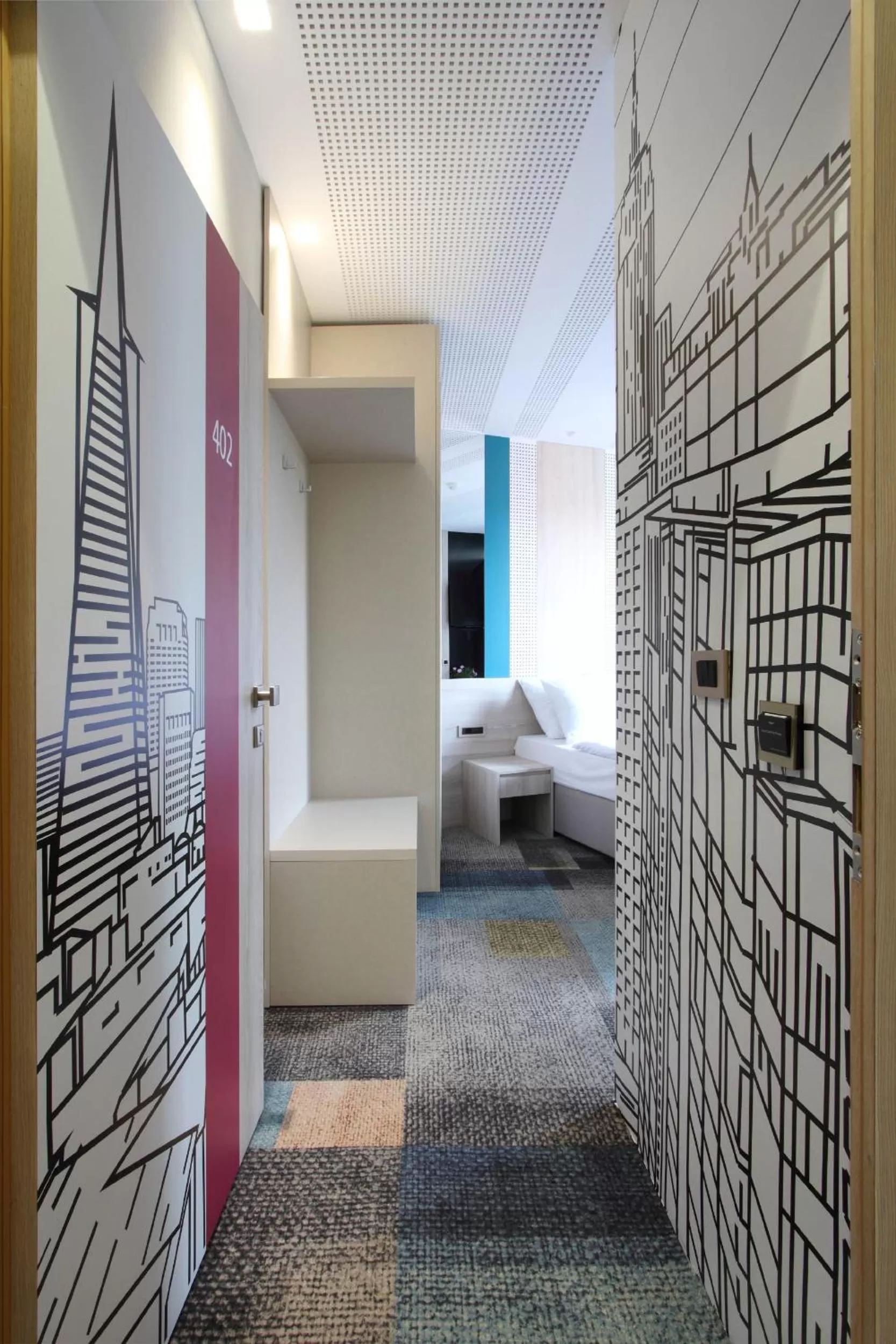 Decorative detail, Bed in Hotel Cosmopolit