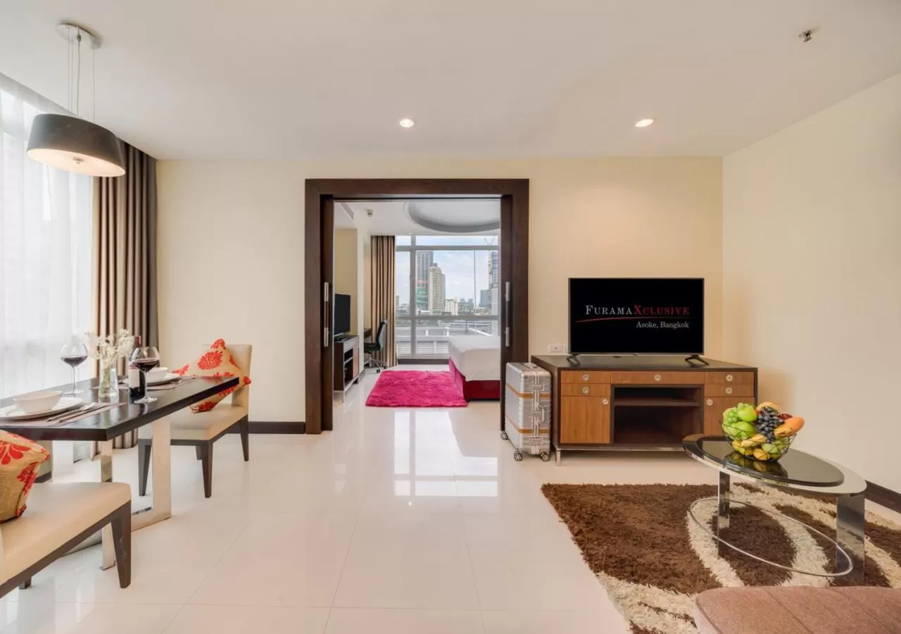 Living room in FuramaXclusive Asoke, Bangkok