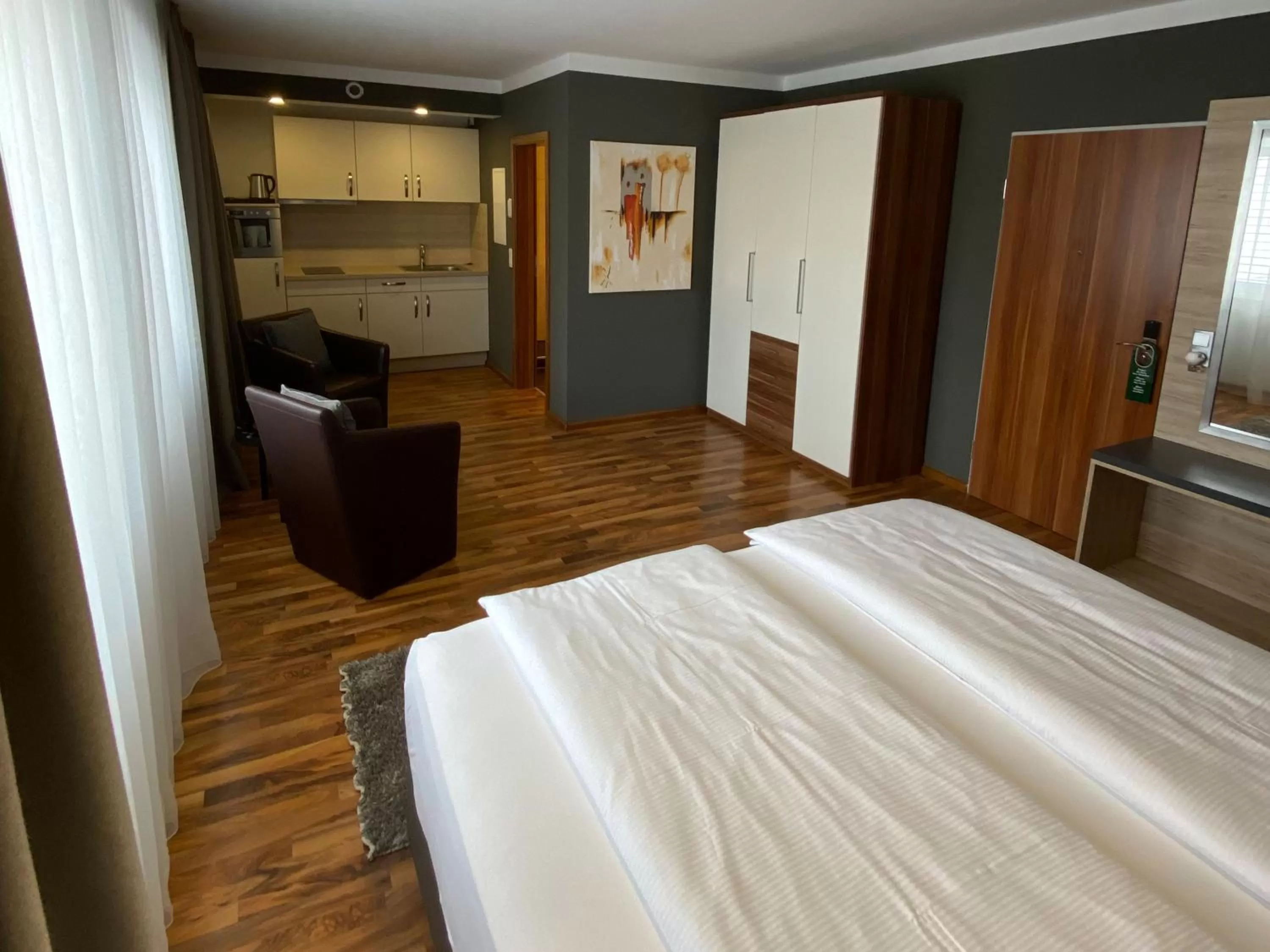 View (from property/room), Bed in ZUM ZIEL Hotel Grenzach-Wyhlen bei Basel