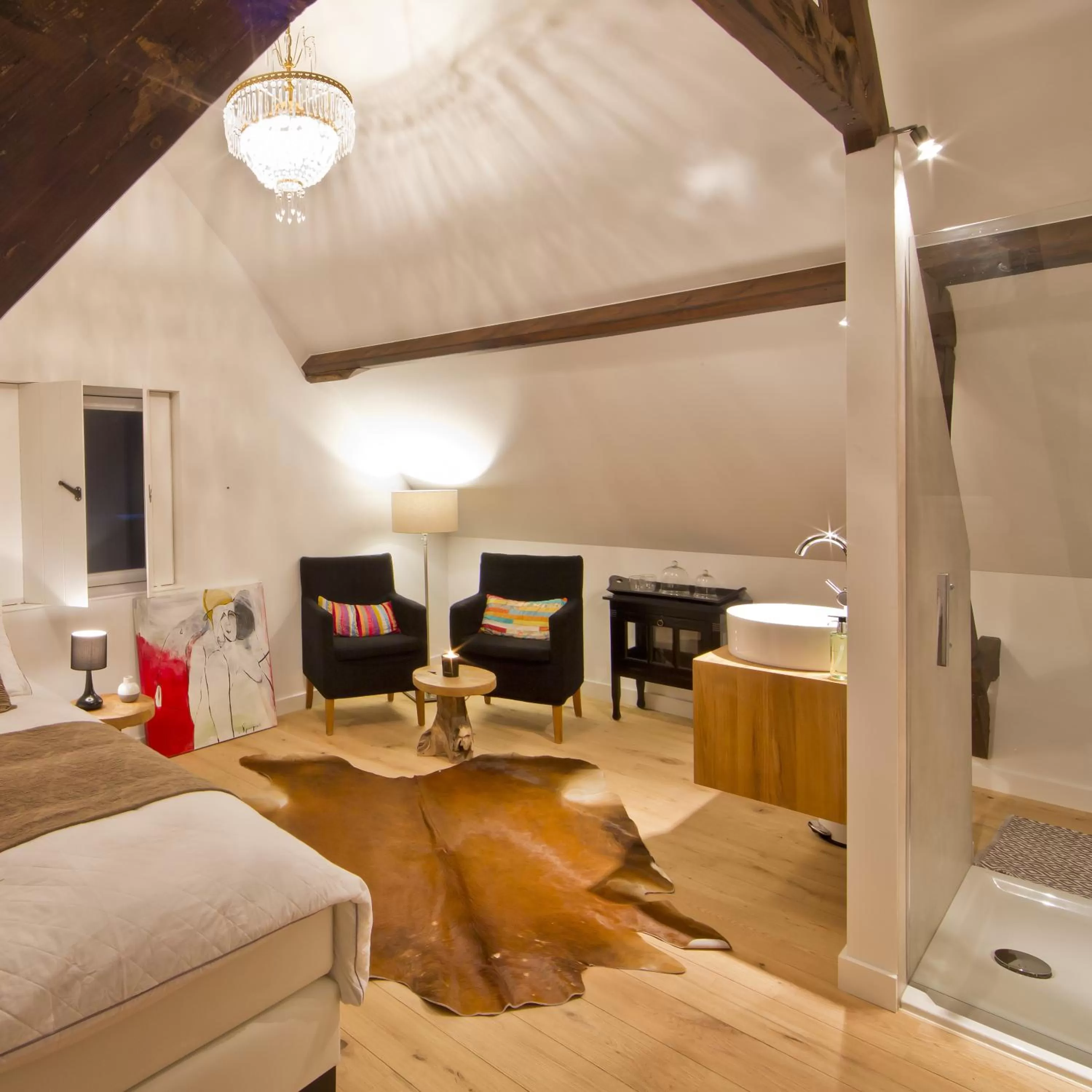 Seating area in Villa Polder