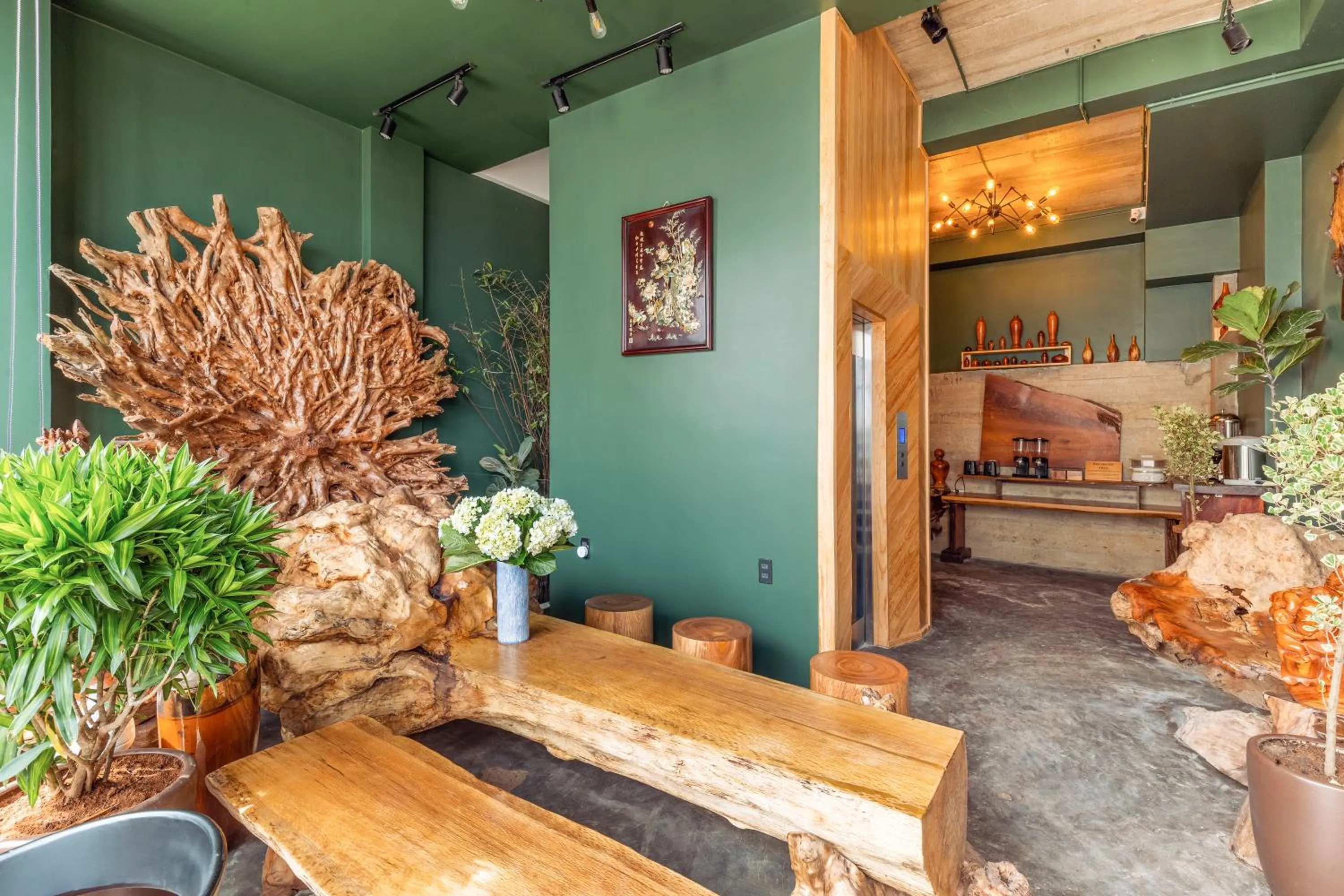 Seating area in Pi Boutique Hotel