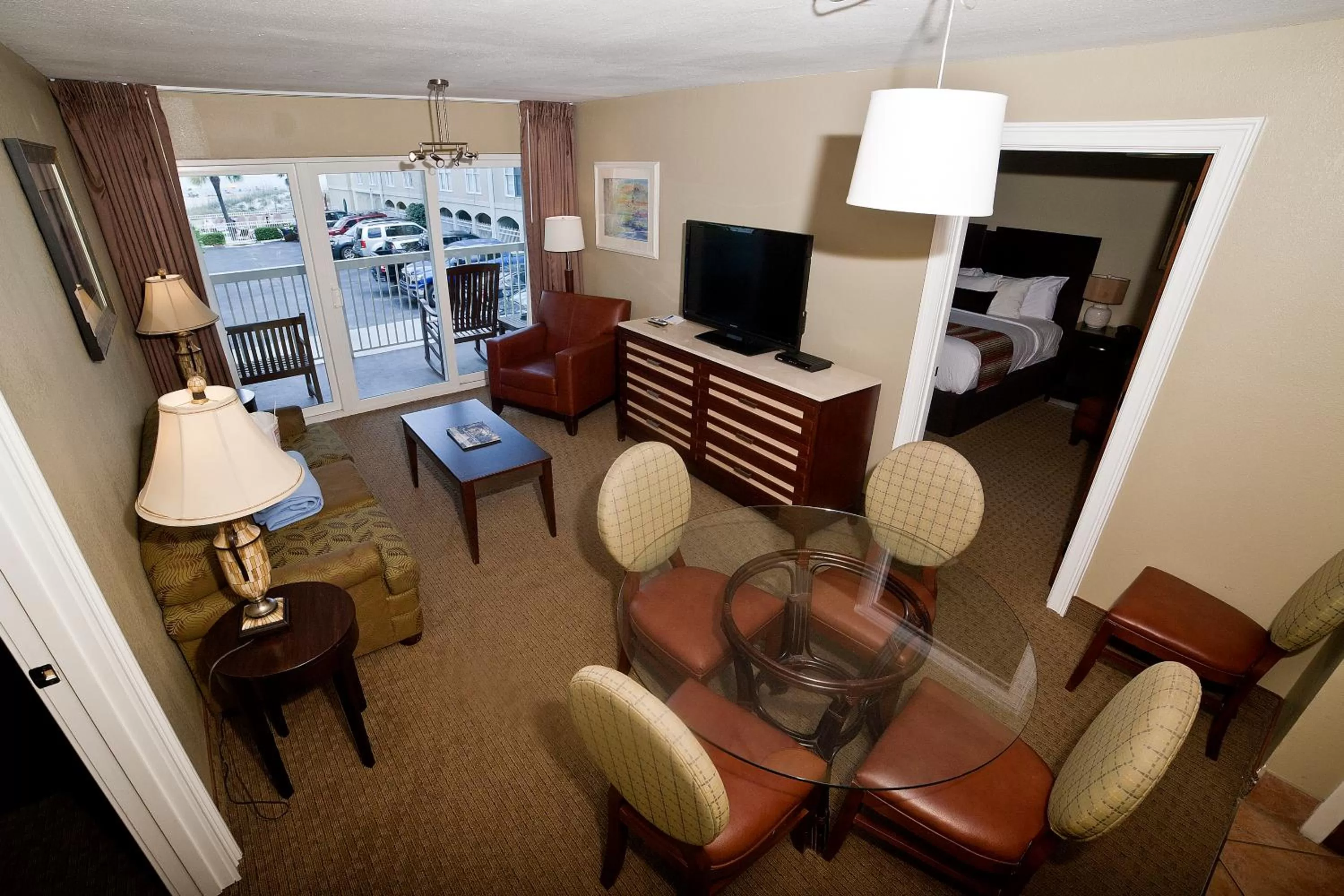 Communal lounge/ TV room in DeSoto Beach Hotel