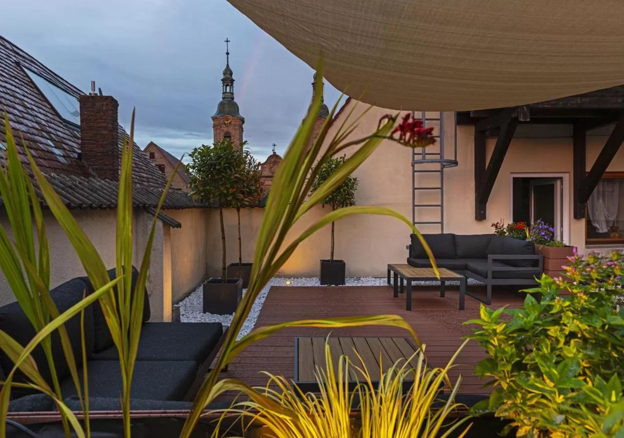 Balcony/Terrace in Krone - Hotel Garni