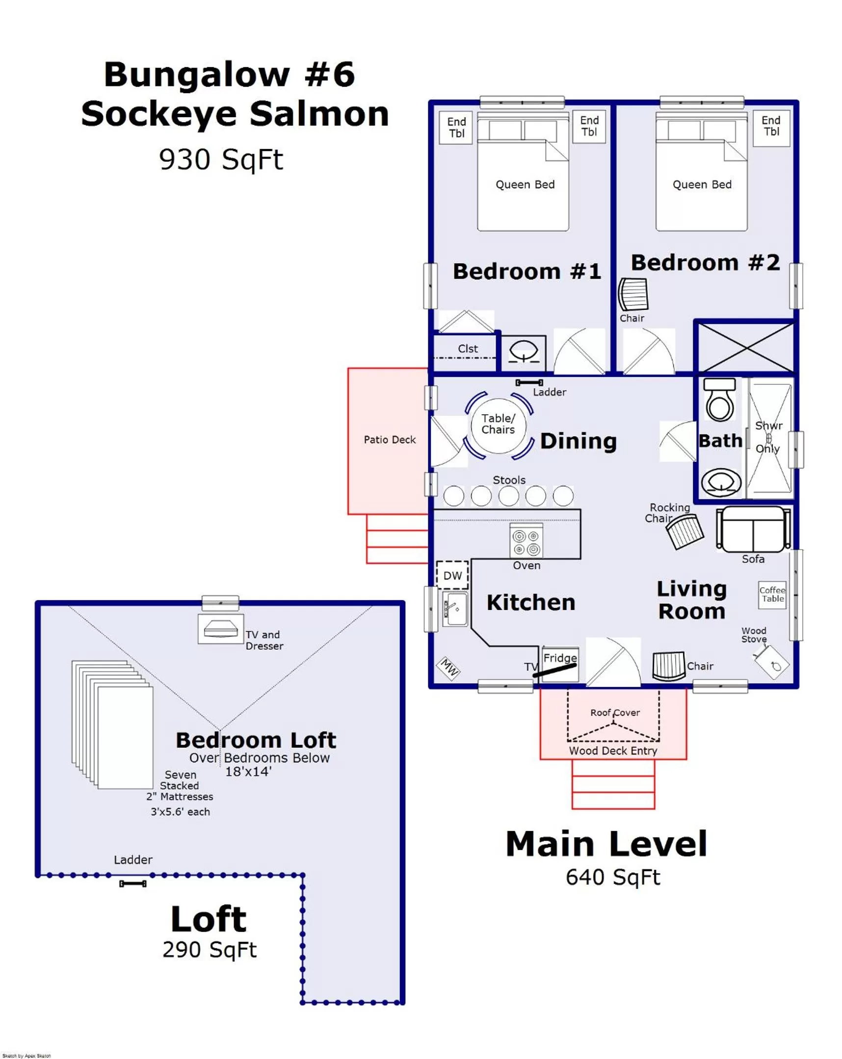 Floor plan in Brundage Bungalows