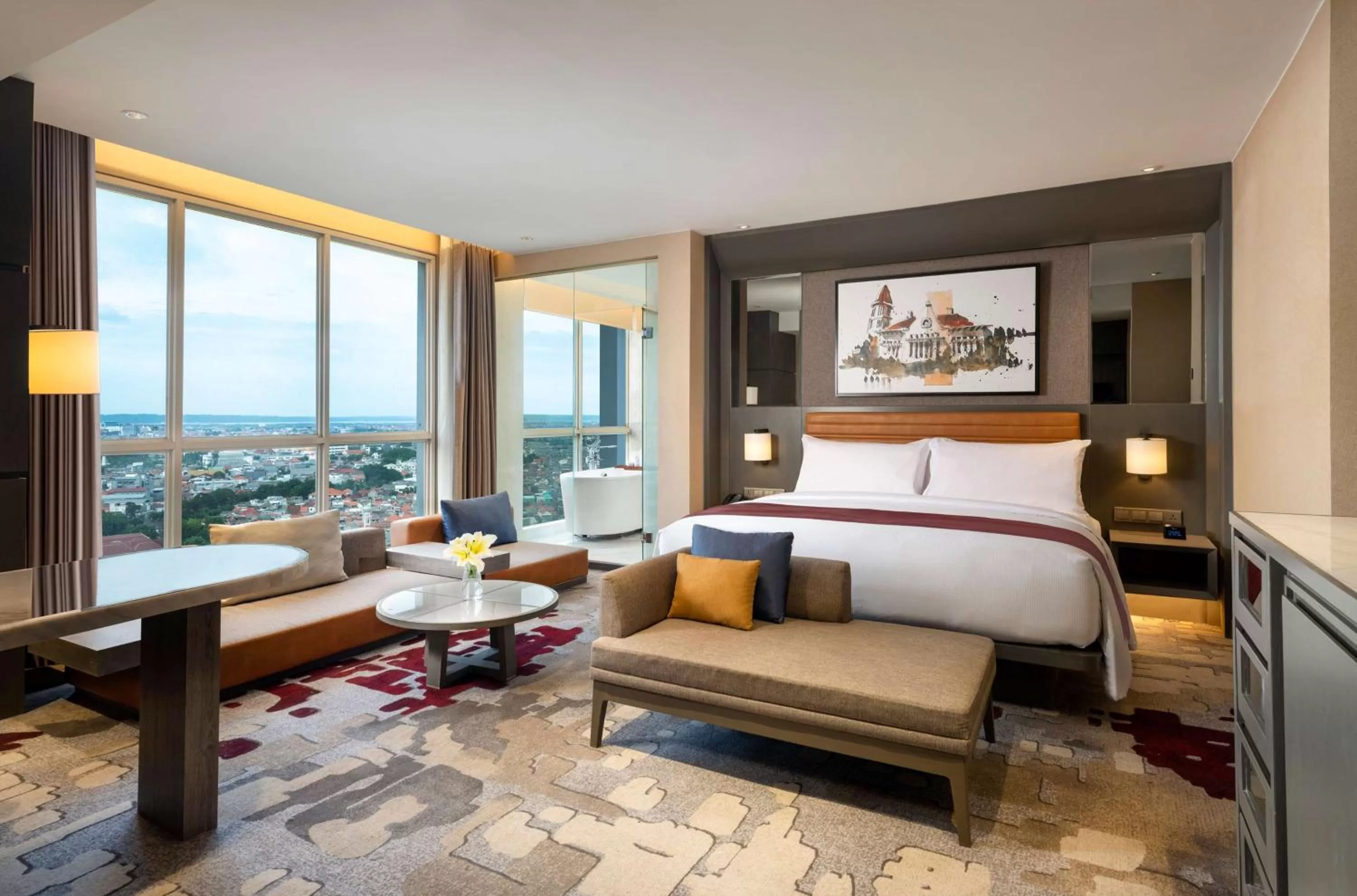 Living room, Bed in DoubleTree by Hilton Surabaya