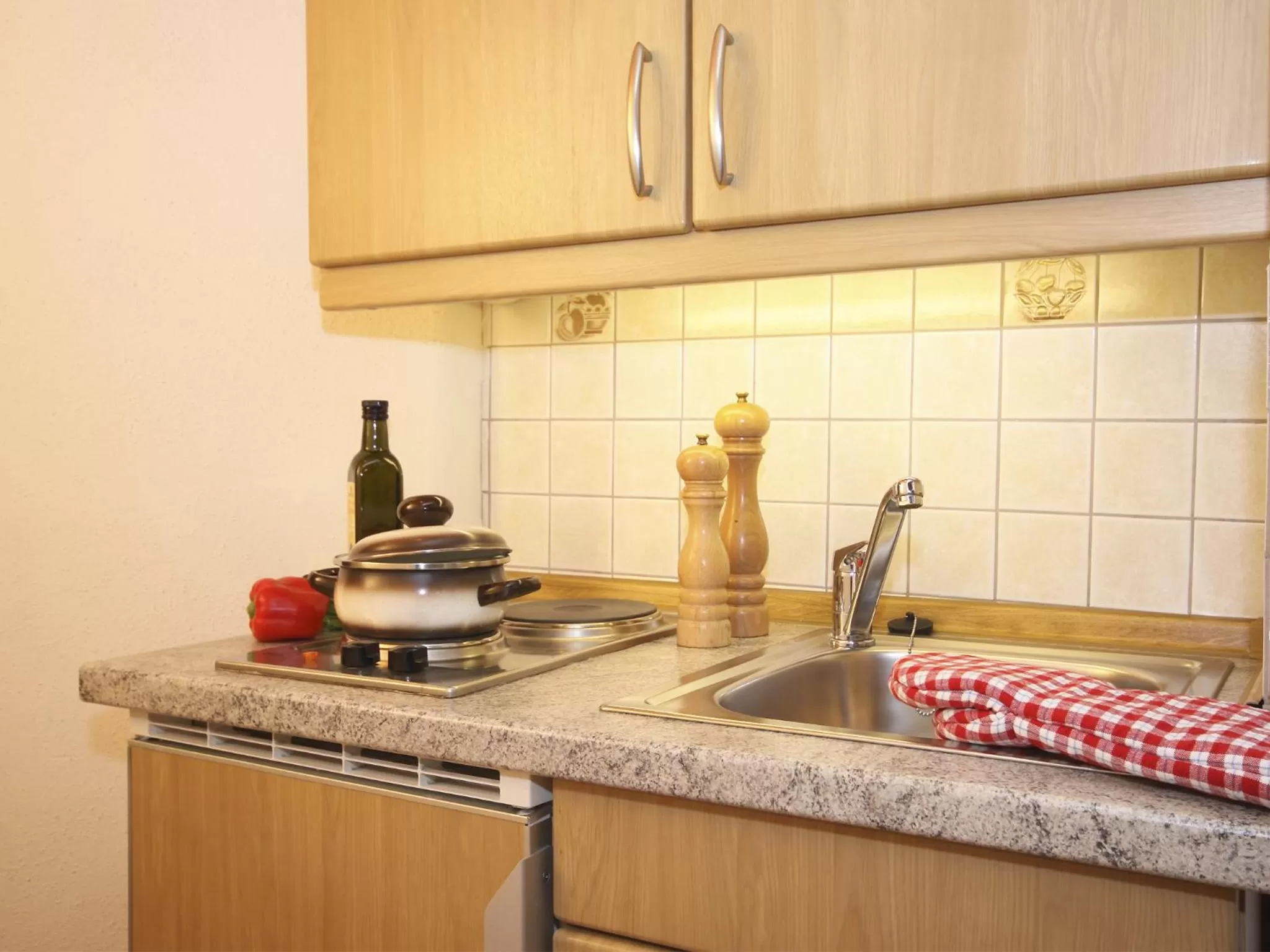 Kitchen or kitchenette in Familien- und Wellnesshotel "Landhaus Viktoria"