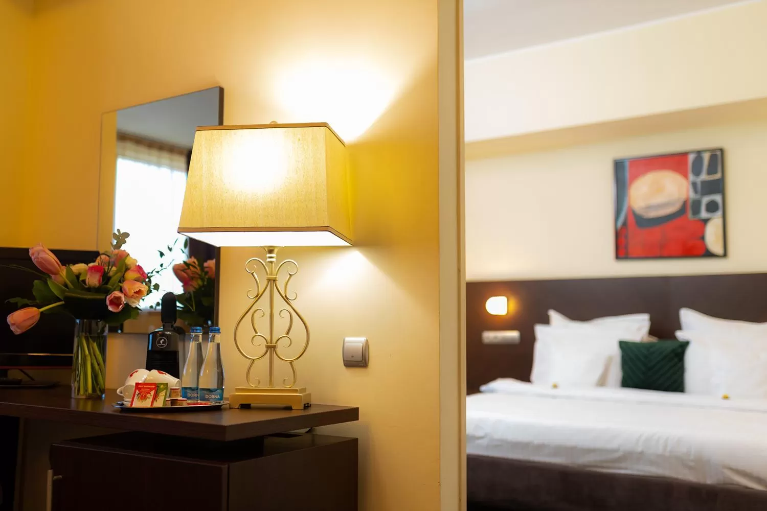 Coffee/tea facilities, Bed in Hotel Terra Balneo