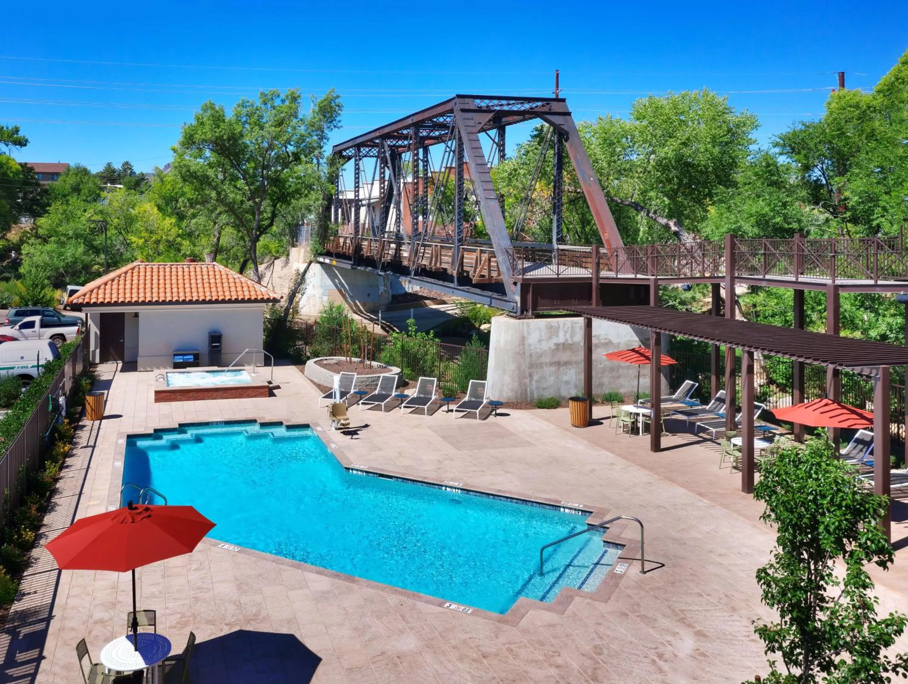 Pool view in Hilton Garden Inn Prescott Downtown, Az