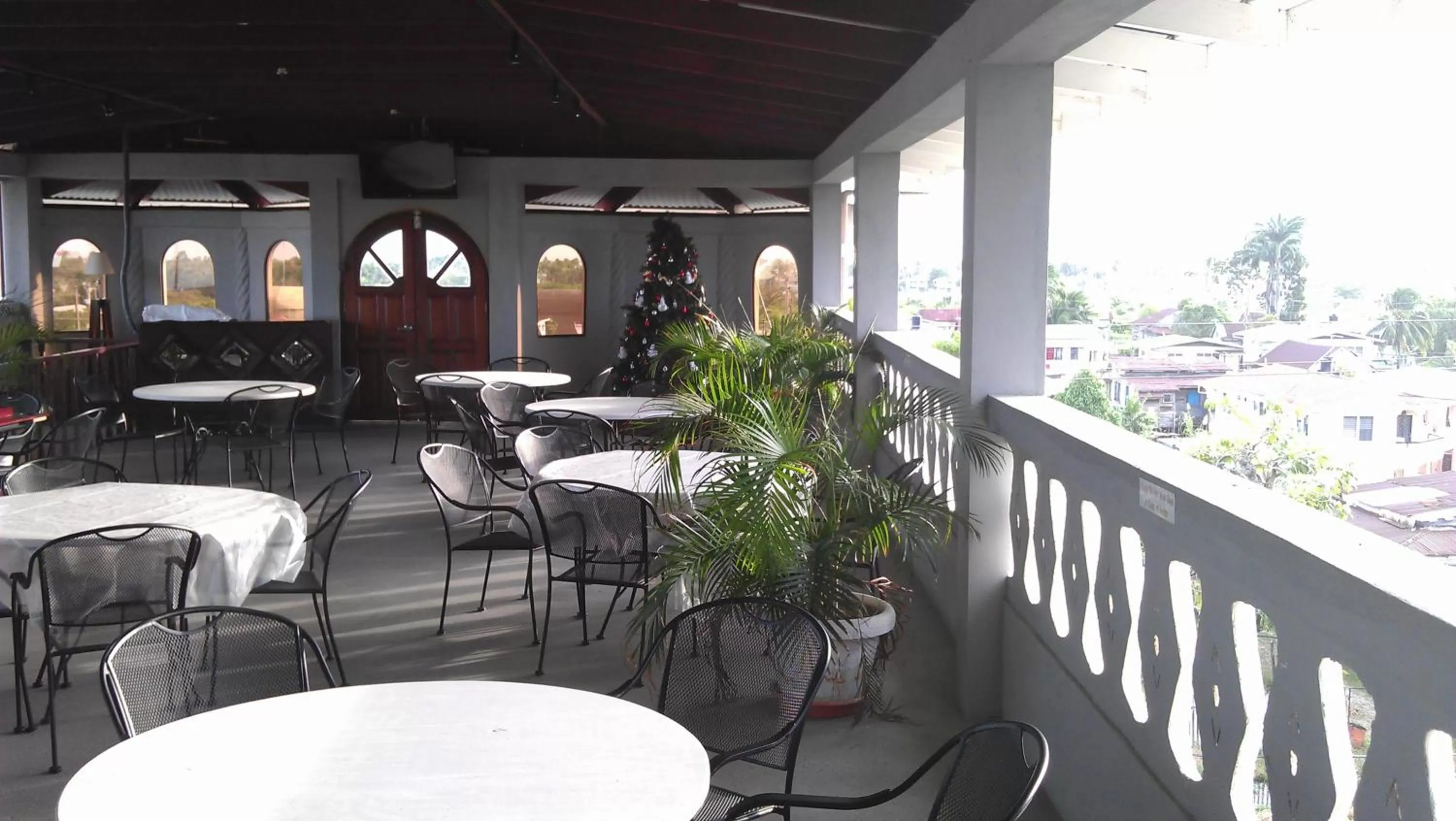 Balcony/Terrace, Restaurant/Places to Eat in The Durban Hotel Guyana INC.