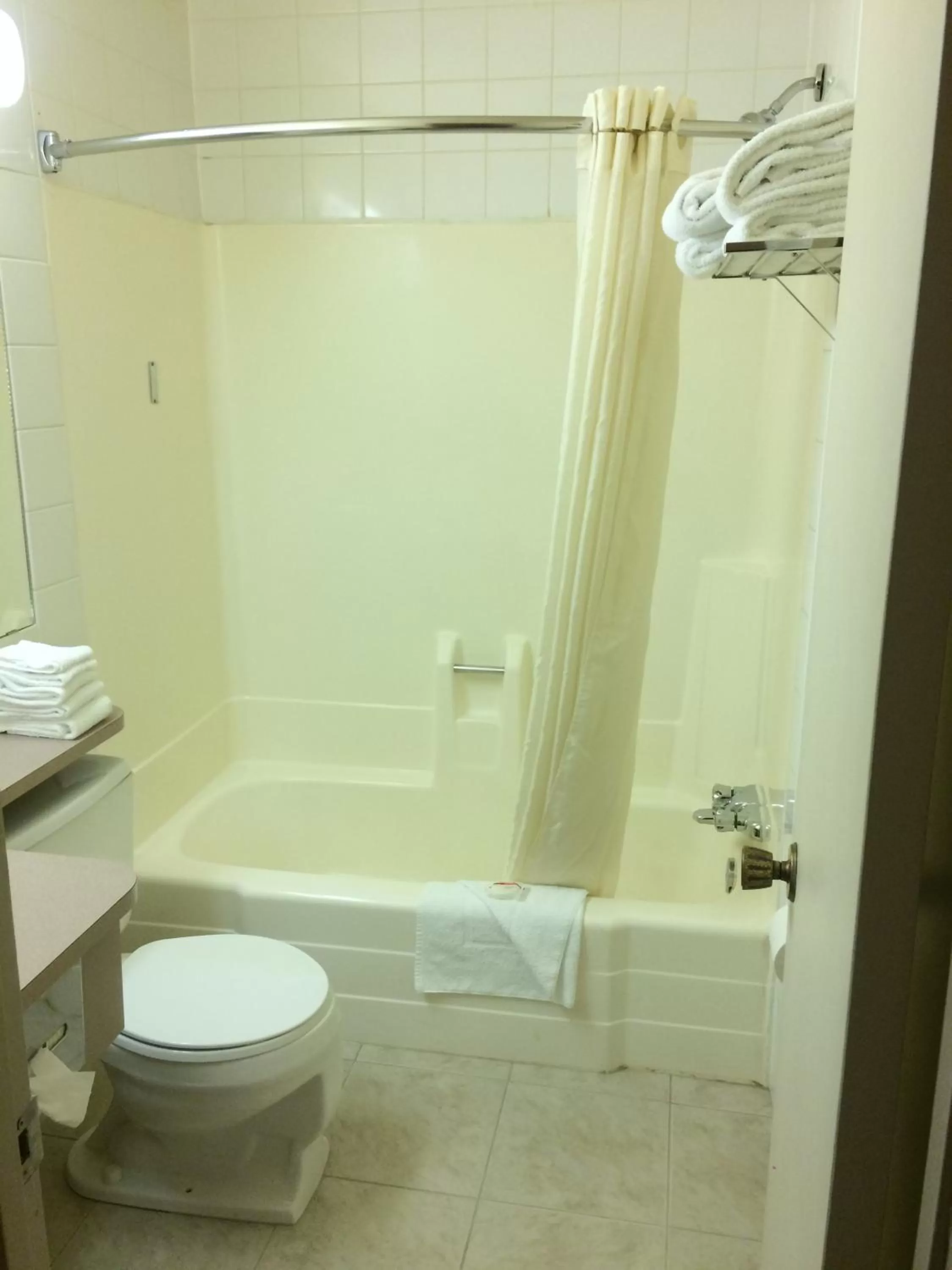 Bathroom in Super 8 by Wyndham Lethbridge