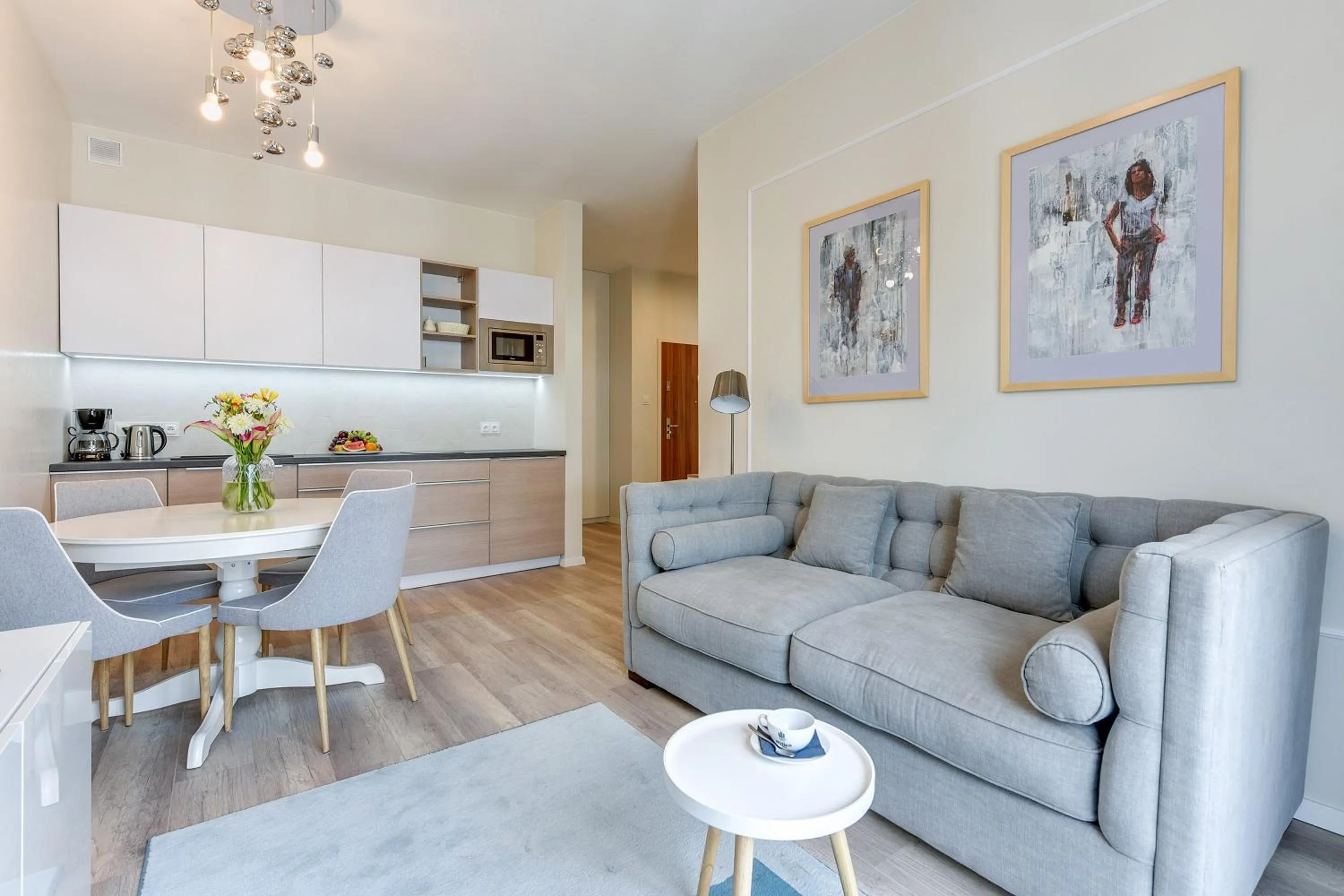 Kitchen or kitchenette in GRANO APARTMENTS Gdańsk Motława SPA & Wellness