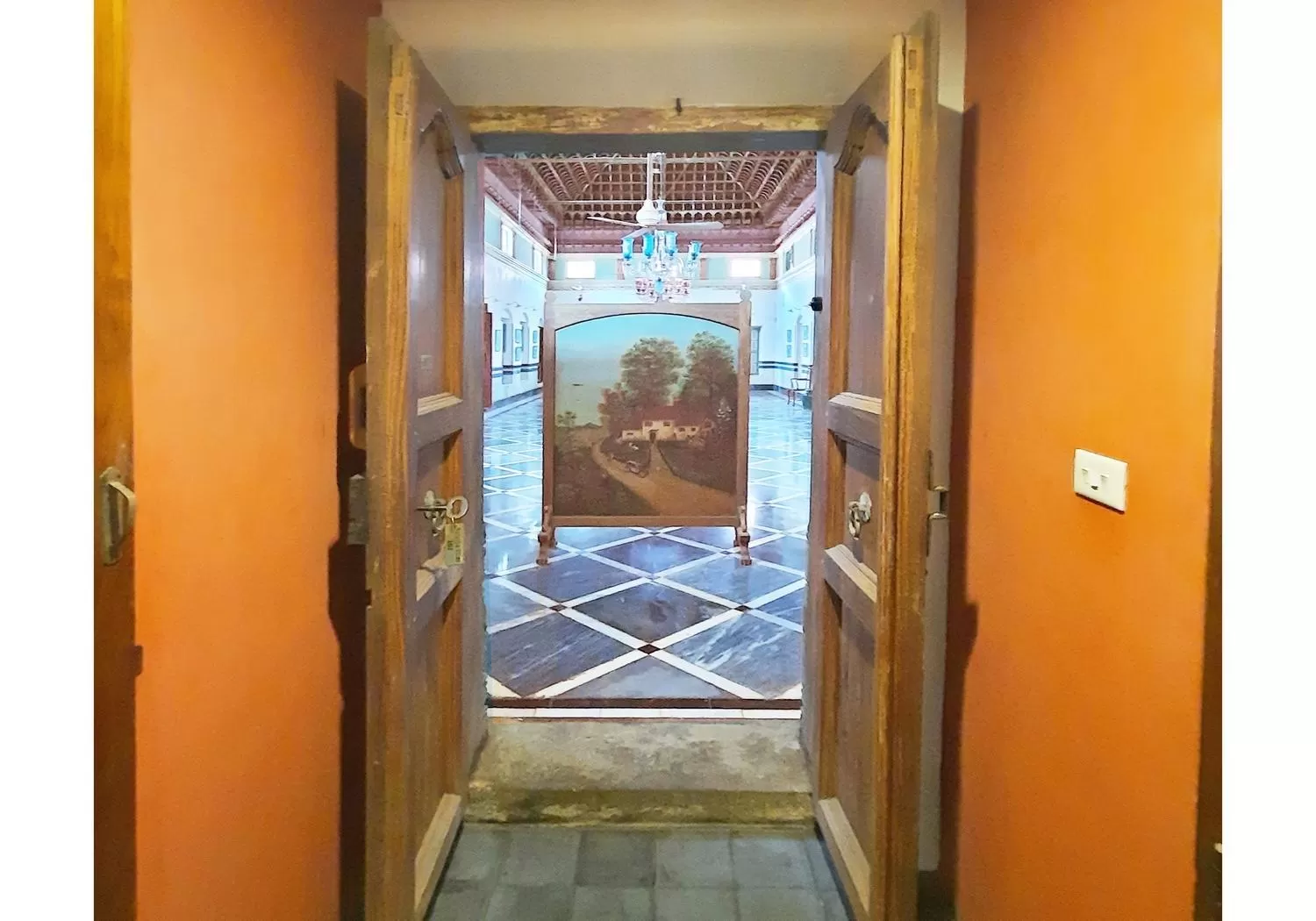 Facade/entrance in Saratha Vilas Chettinad