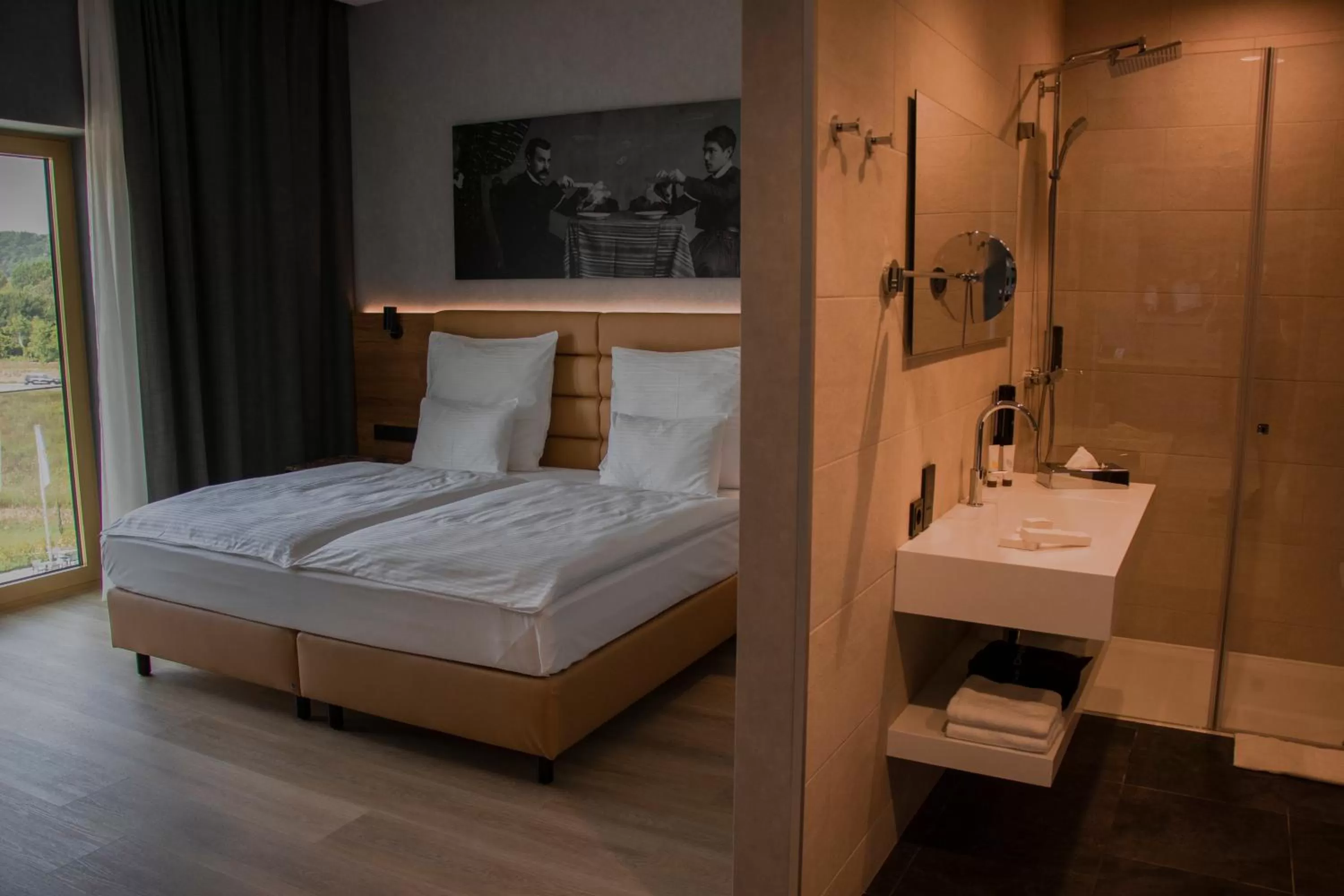 Toilet, Bed in mk hotel tirana