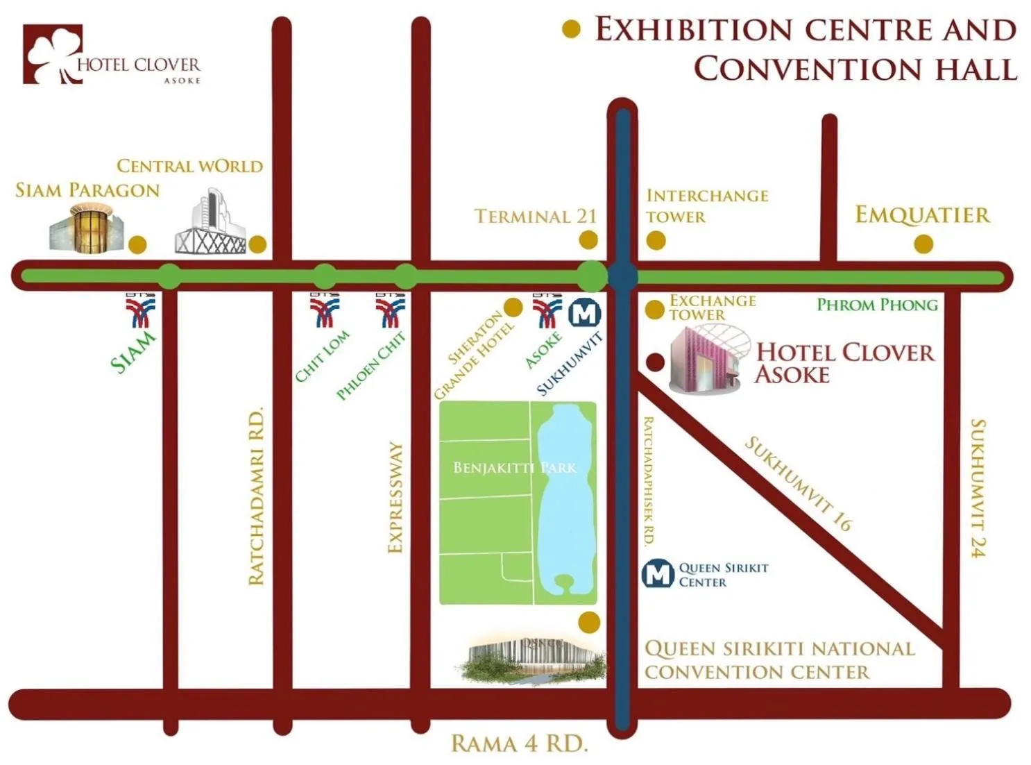 Property building in Hotel Clover Asoke - SHA Extra Plus