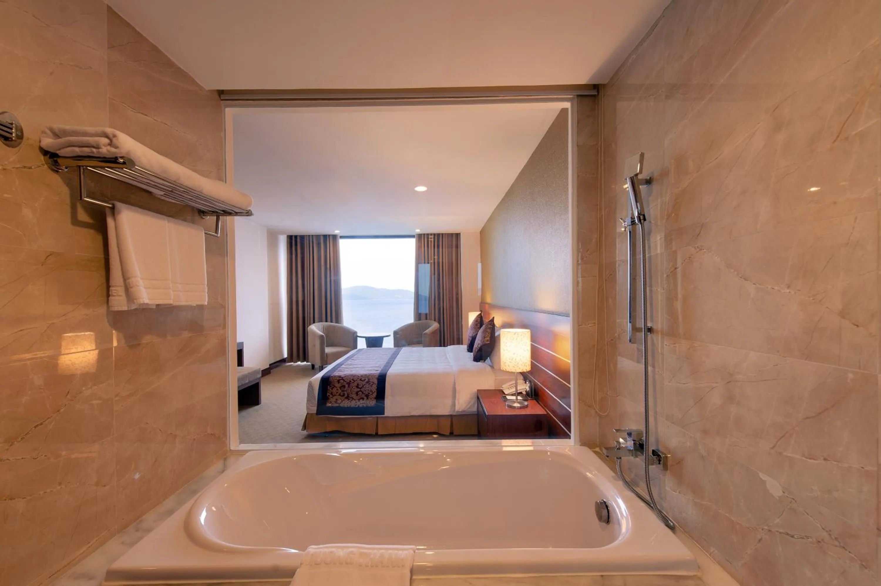 Mountain view, Bed in Muong Thanh Grand Nha Trang Hotel