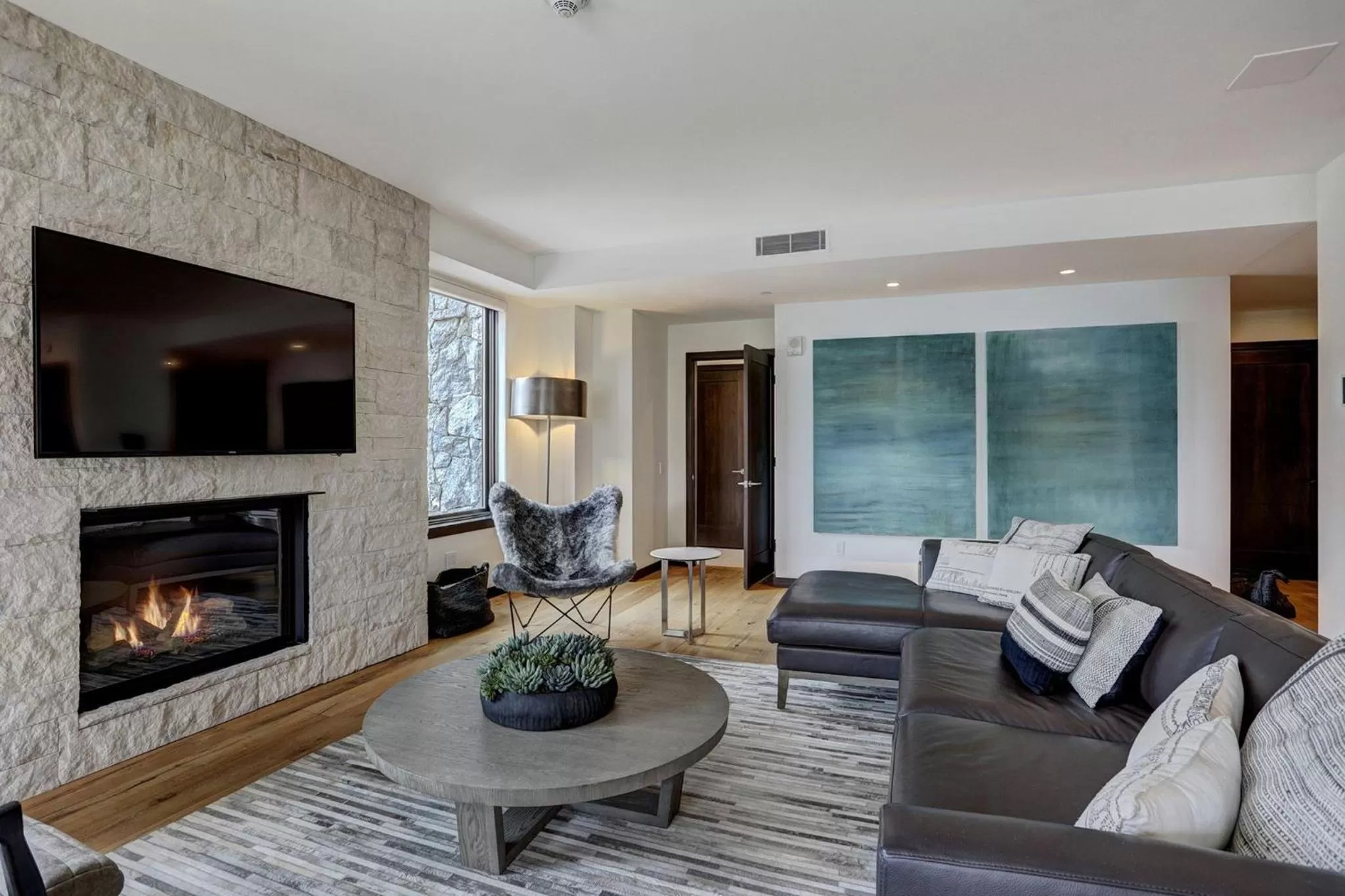 Living room in The Arrabelle at Vail Square, a RockResort, by Vail Resorts