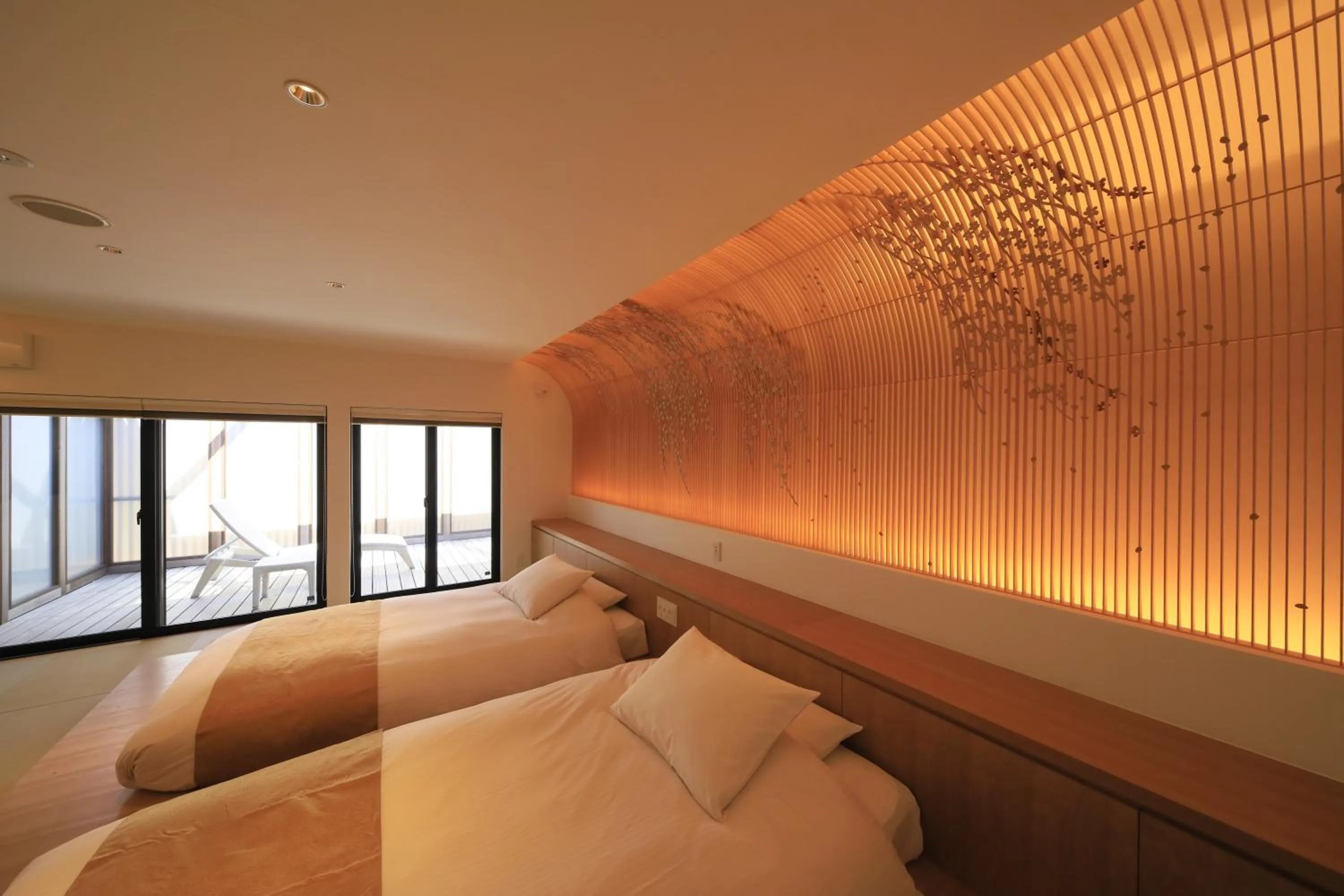 Bed in Fuji Onsenji Yumedono