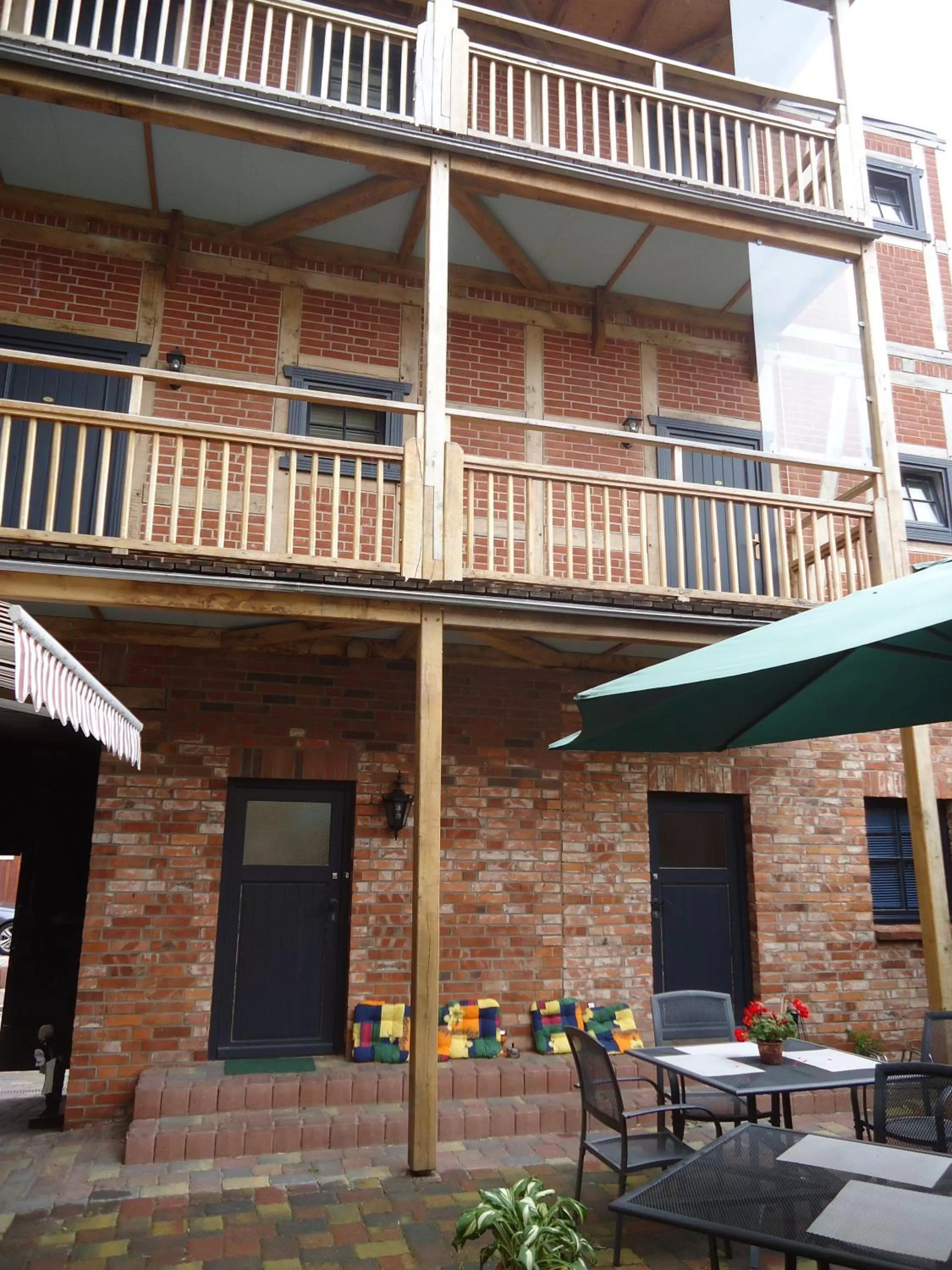 Patio, Property Building in Hotel Haus Sajons