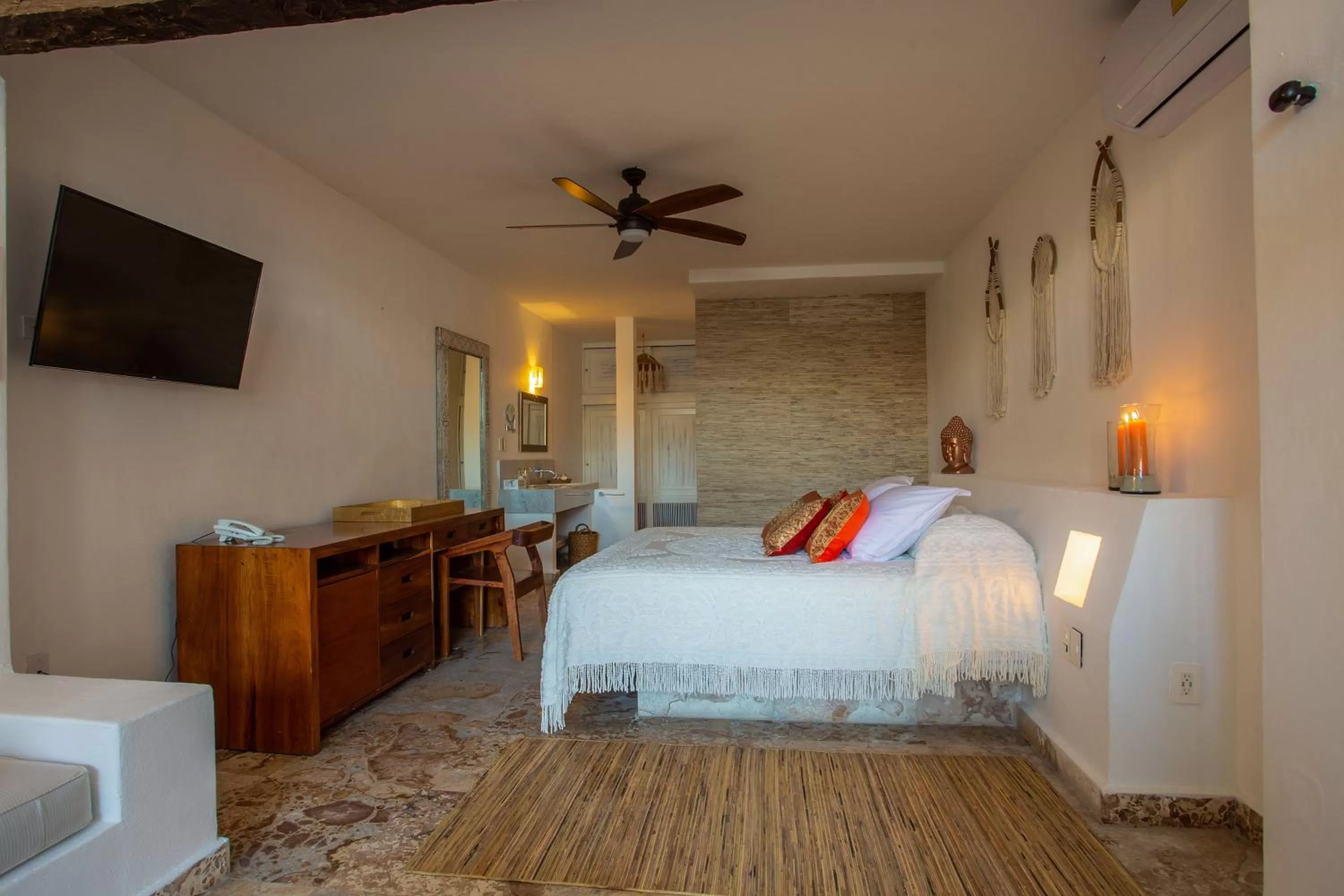 Balcony/Terrace, Bed in Lotus Beach Hotel - Adults Only