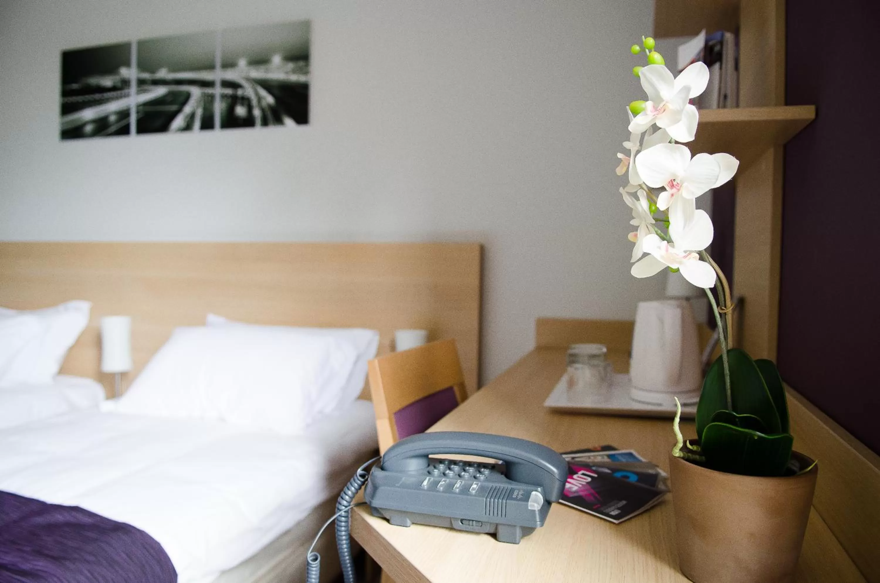 Decorative detail, Bed in EastLodge Lyon Est Eurexpo