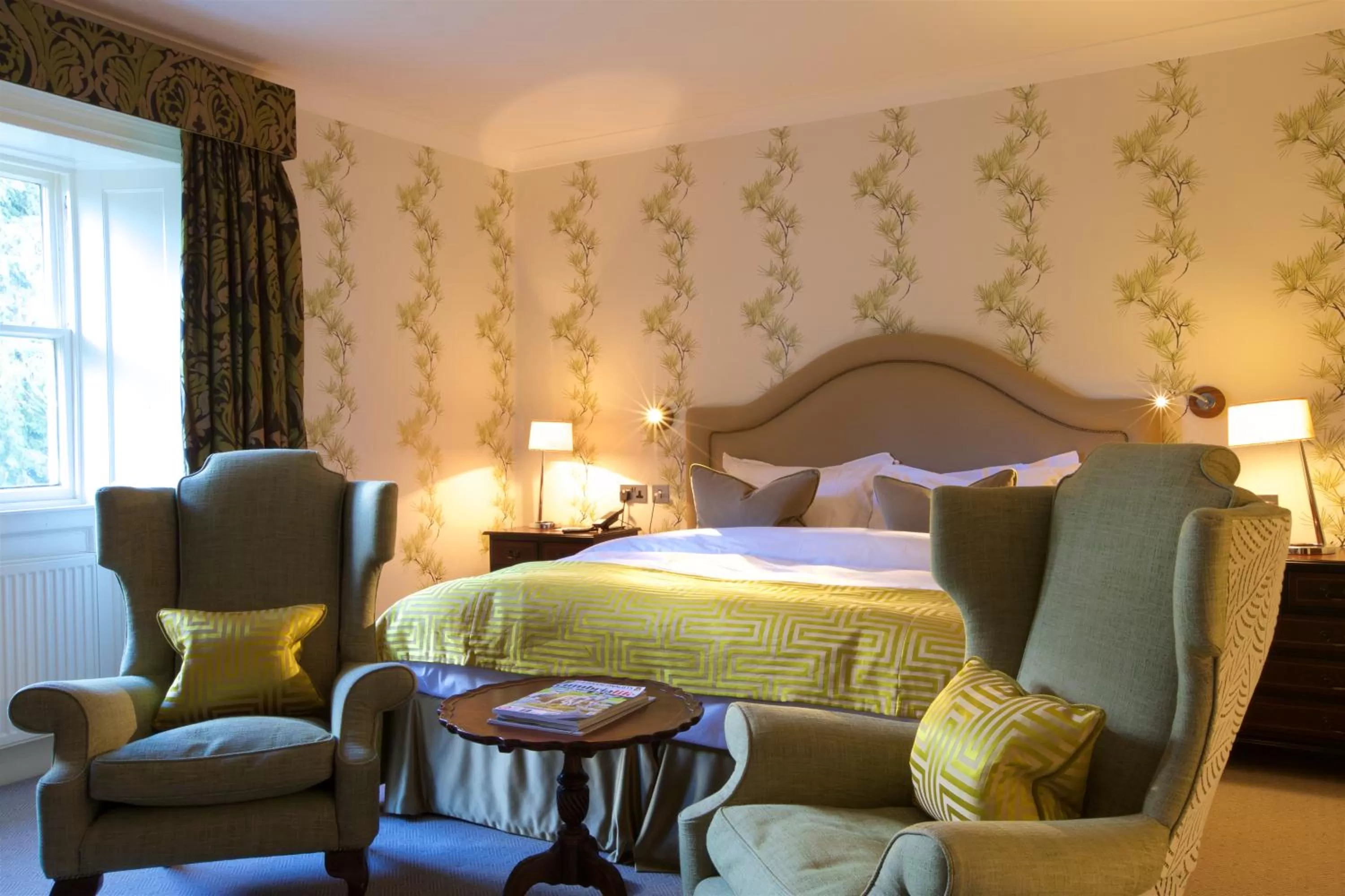 Photo of the whole room, Bed in Storrs Hall Hotel on the shore of Lake Windermere