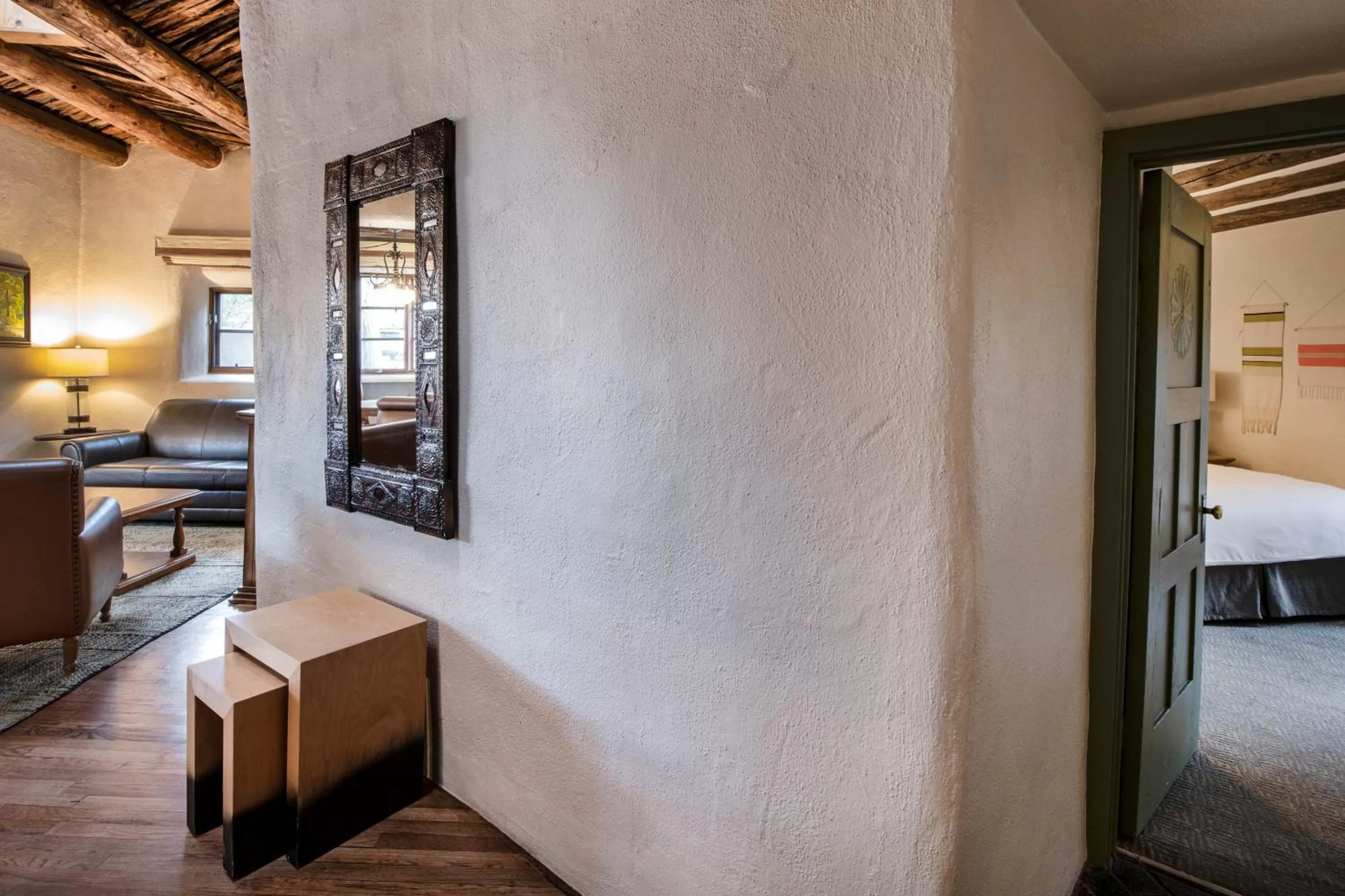 Living room, Bed in La Posada De Santa Fe, a Tribute Portfolio Resort & Spa