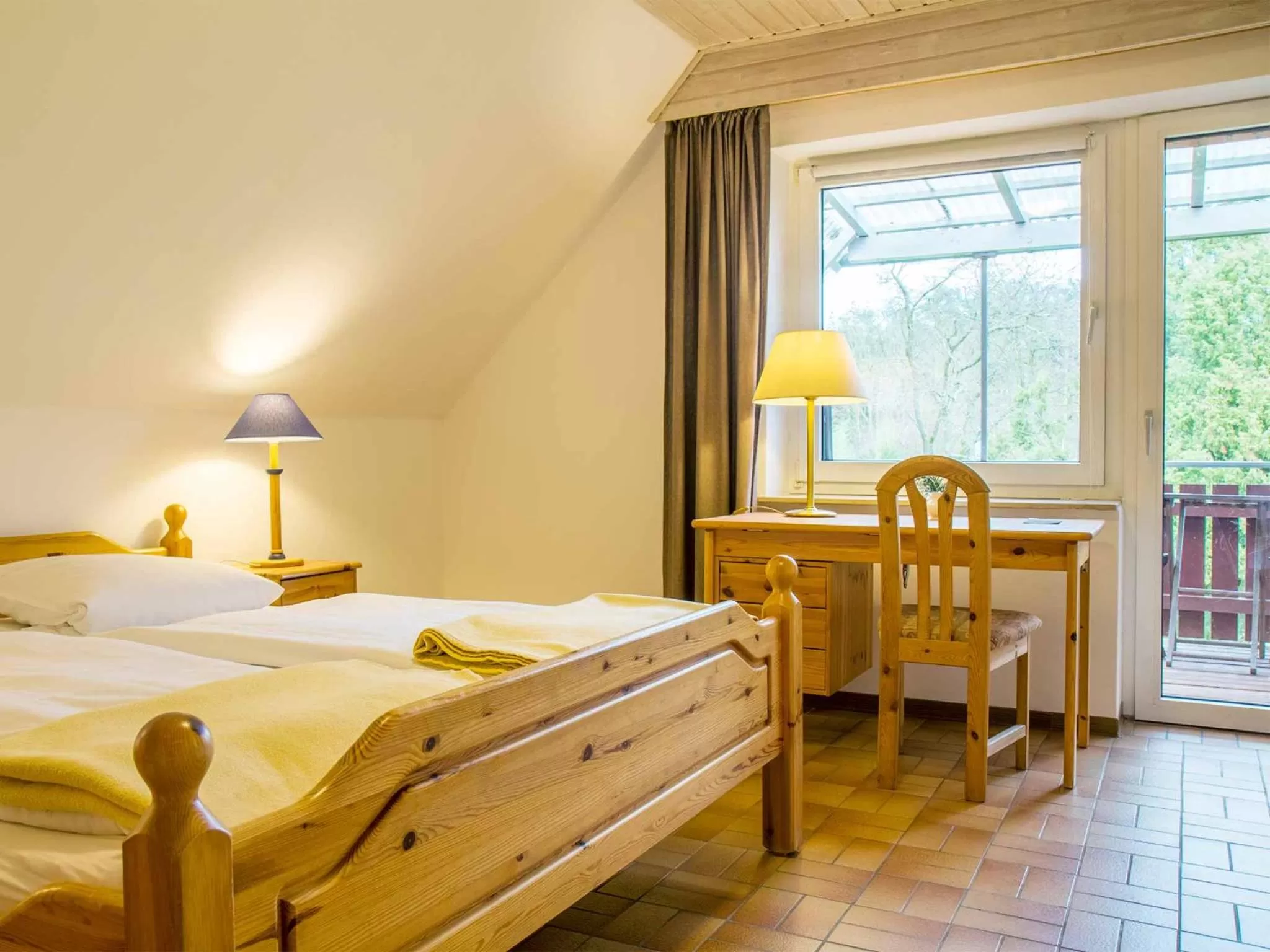 Bed in Biohotel Spöktal