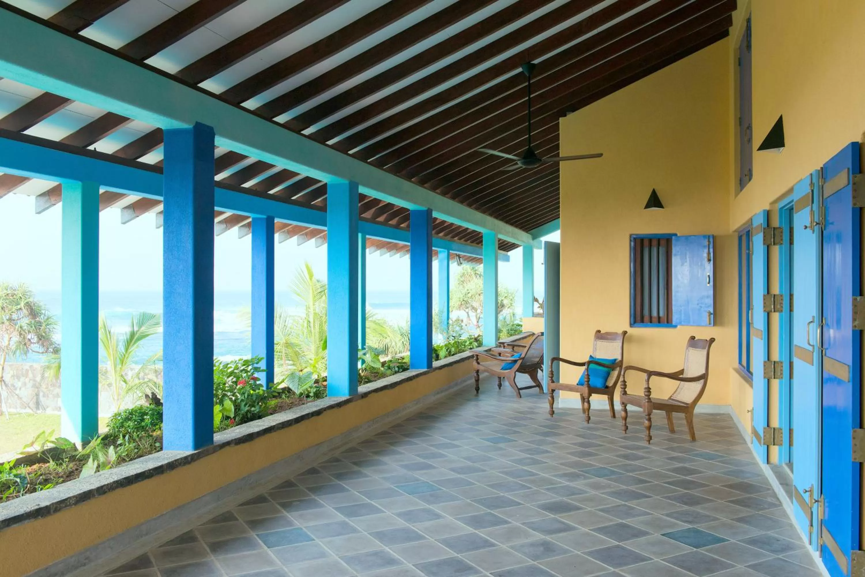 Patio in Villa Atulya at Ocean's edge