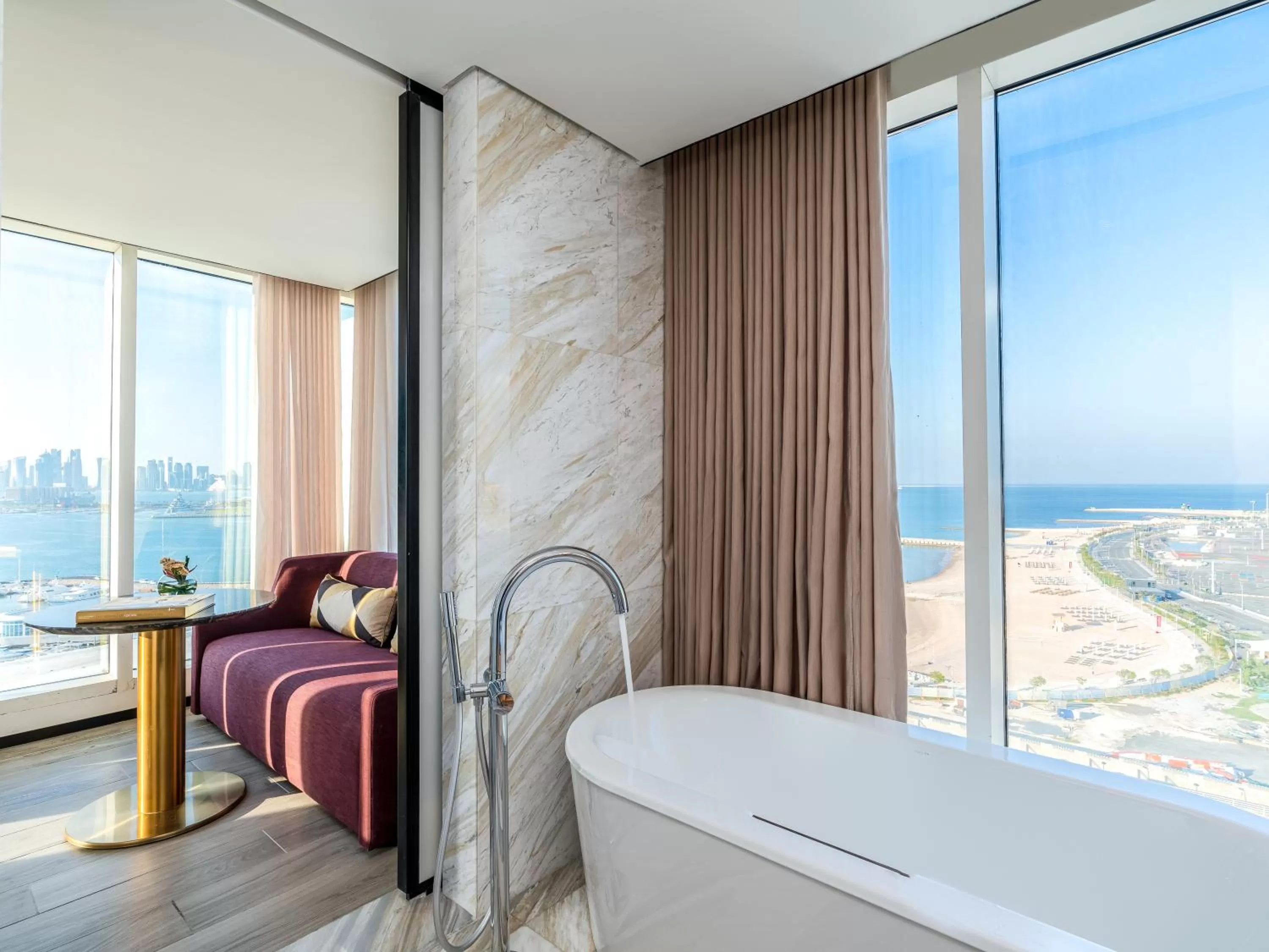 Bathroom, Bed in Rixos Gulf Hotel Doha