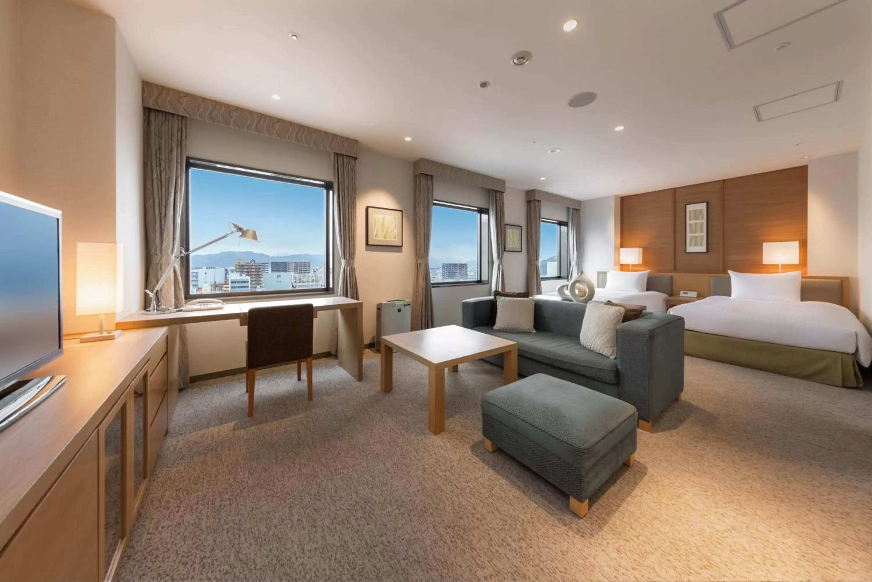 Deluxe Twin Room with Mt.Fuji View - Non-Smoking in Hotel Associa Shizuoka Deluxe Twin Room with Mt.Fuji View - Non-Smoking in Hotel Associa Shizuoka