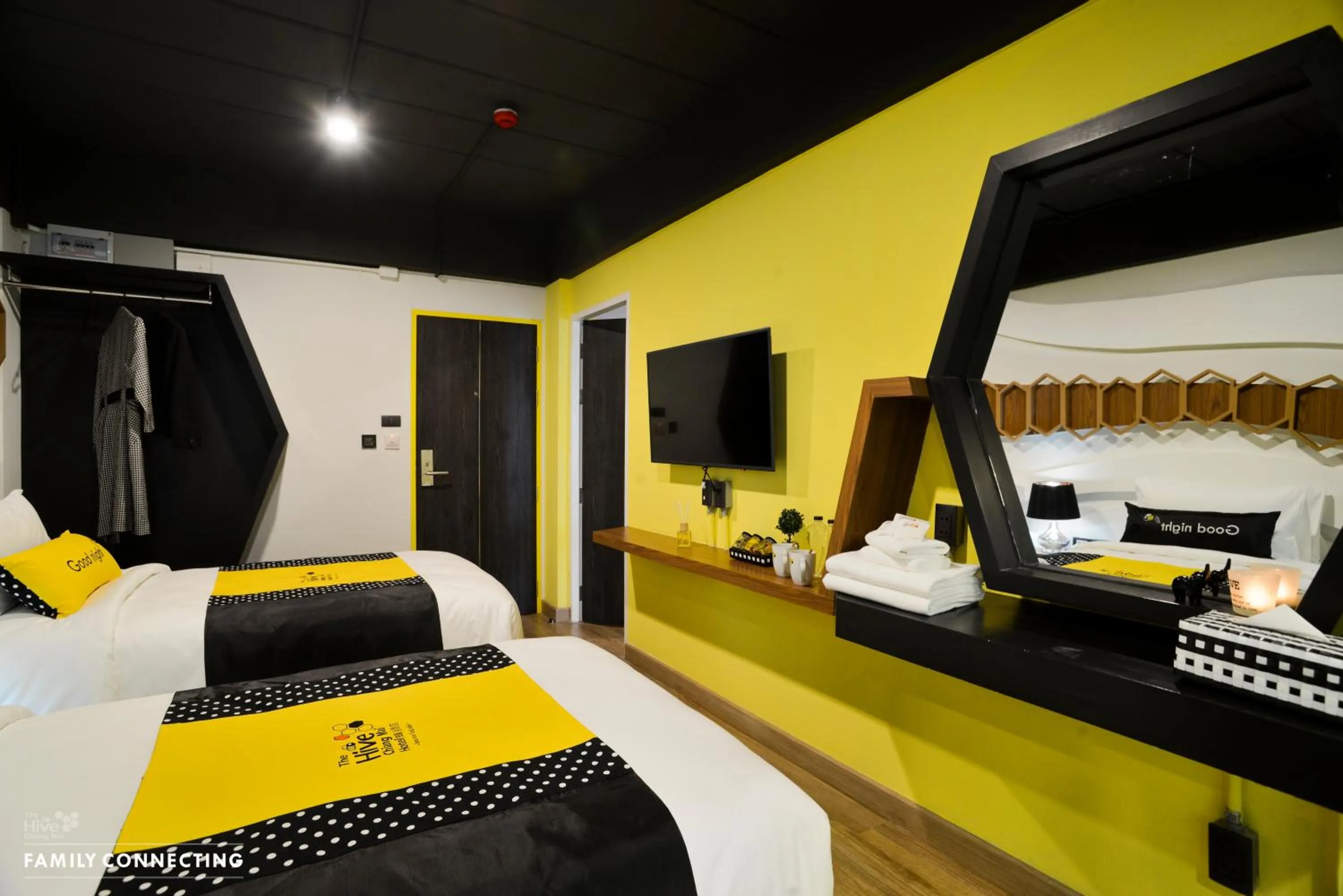 Bed in The Hive Chiang Mai Hotel