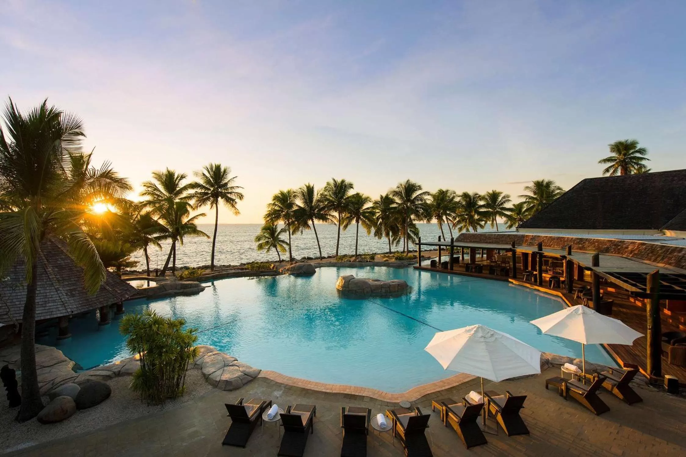 Pool view in DoubleTree by Hilton Fiji - Sonaisali Island