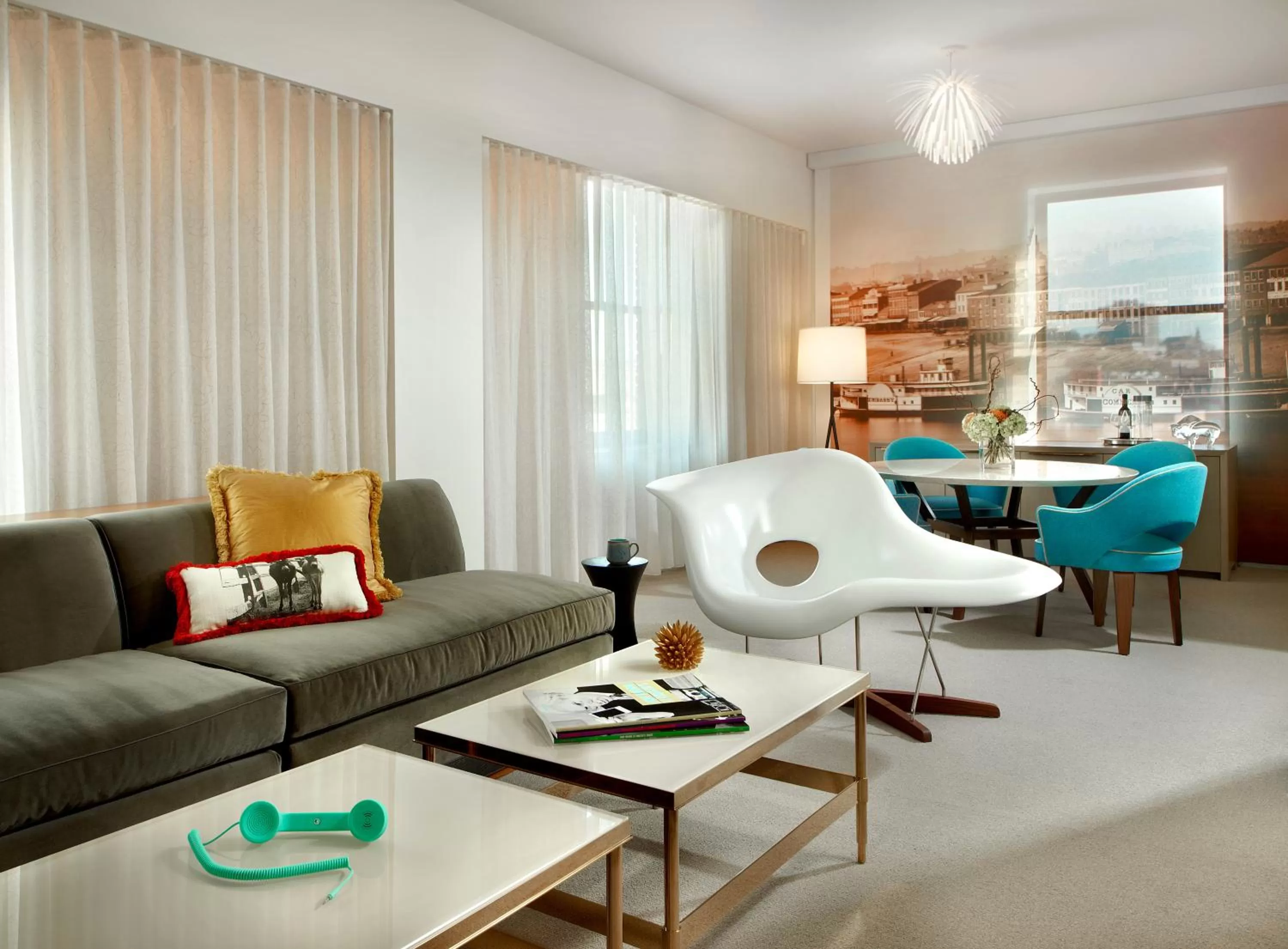 Living room in 21c Museum Hotel Cincinnati