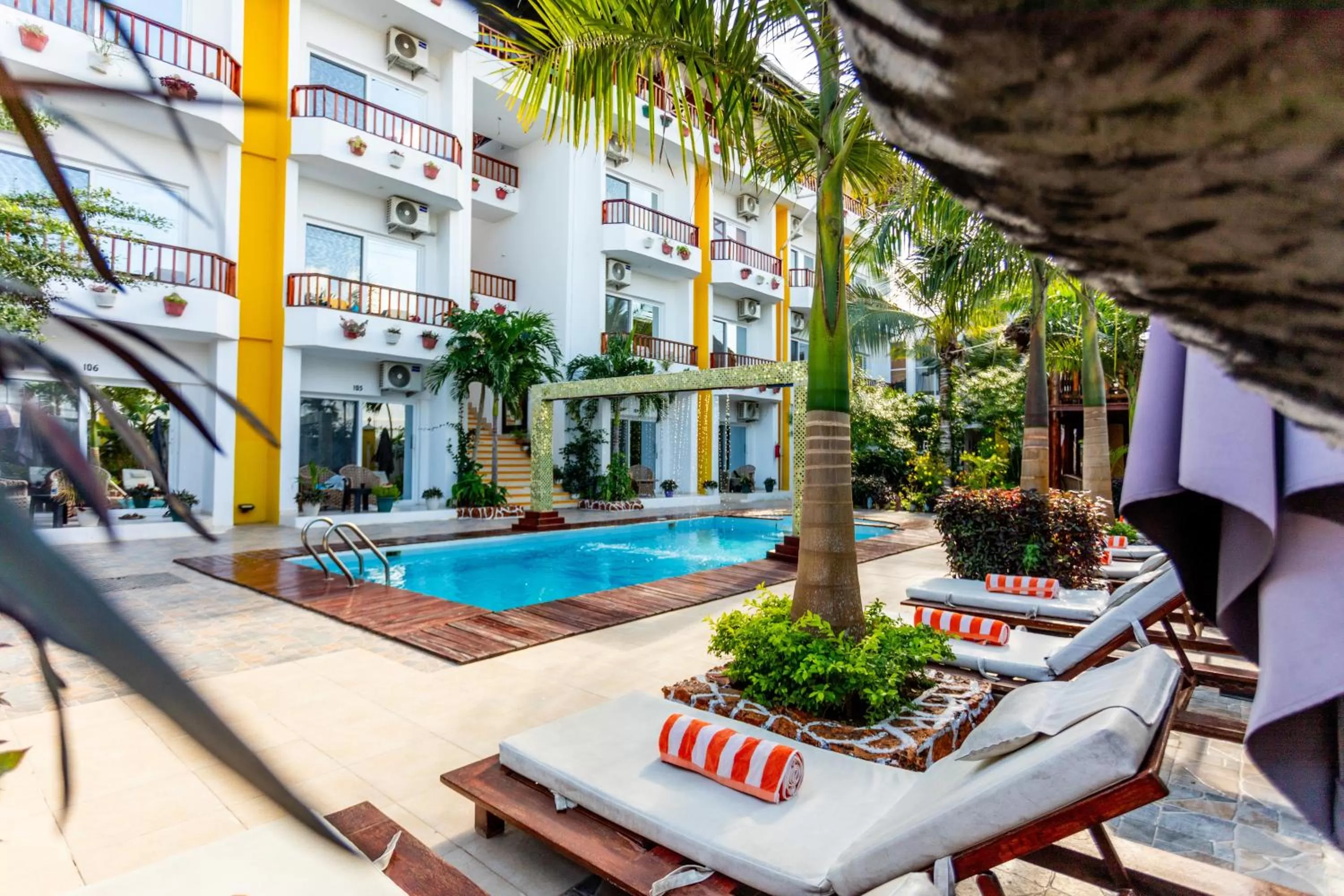 Balcony/Terrace, Swimming Pool in Canary Nungwi Hotel & Free SPA