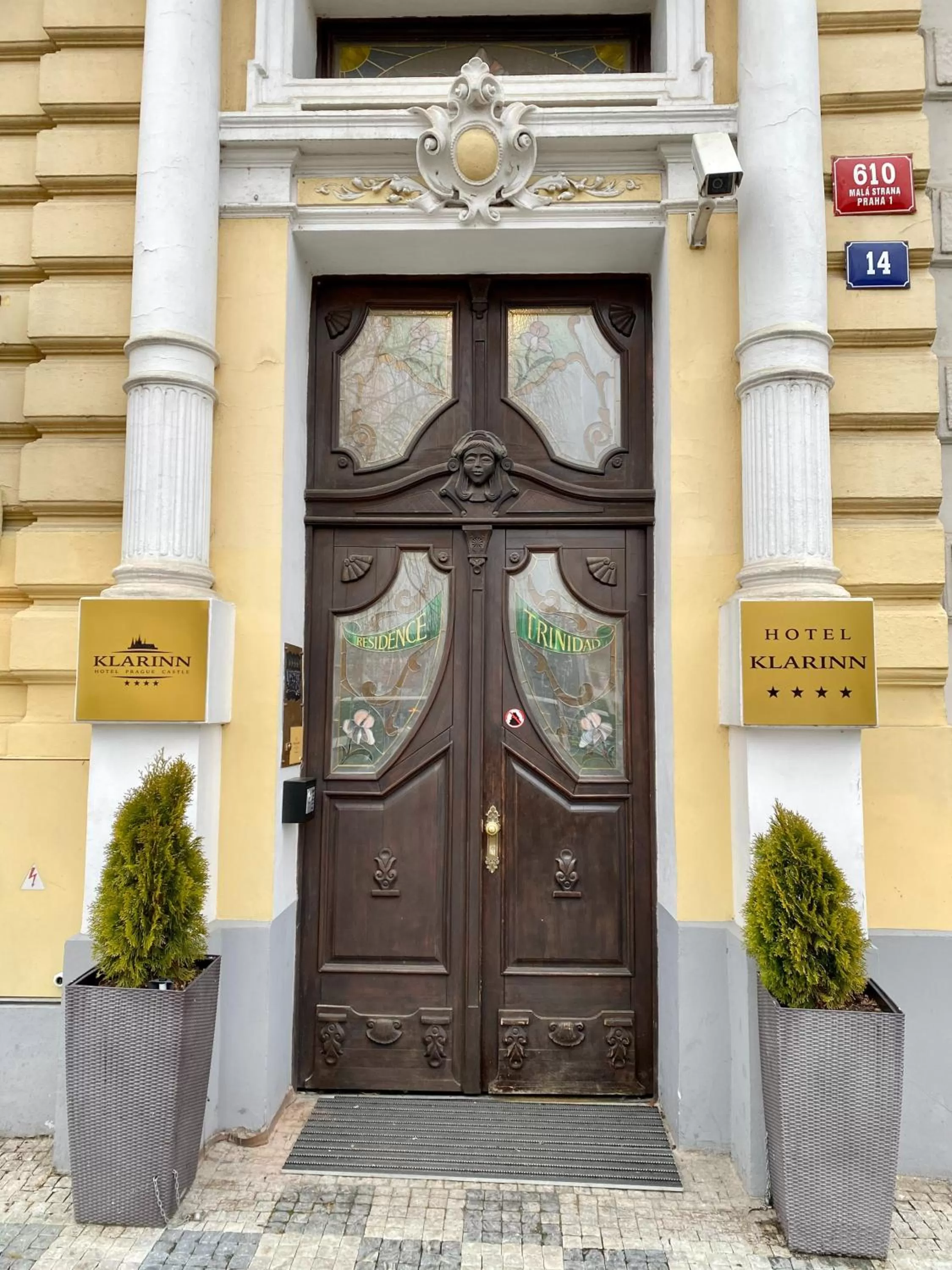 Facade/entrance in Hotel Klarinn Prague Castle