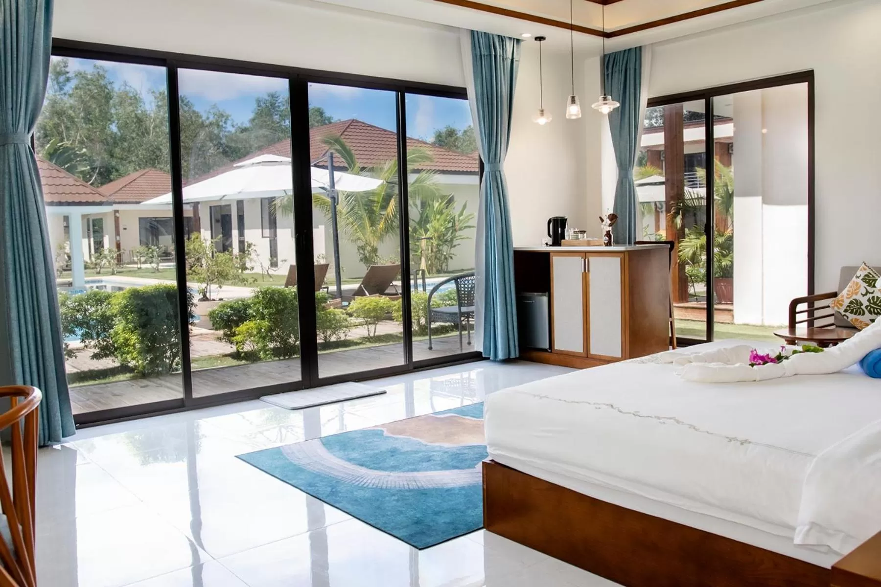 Bed in Amphitrite Resort