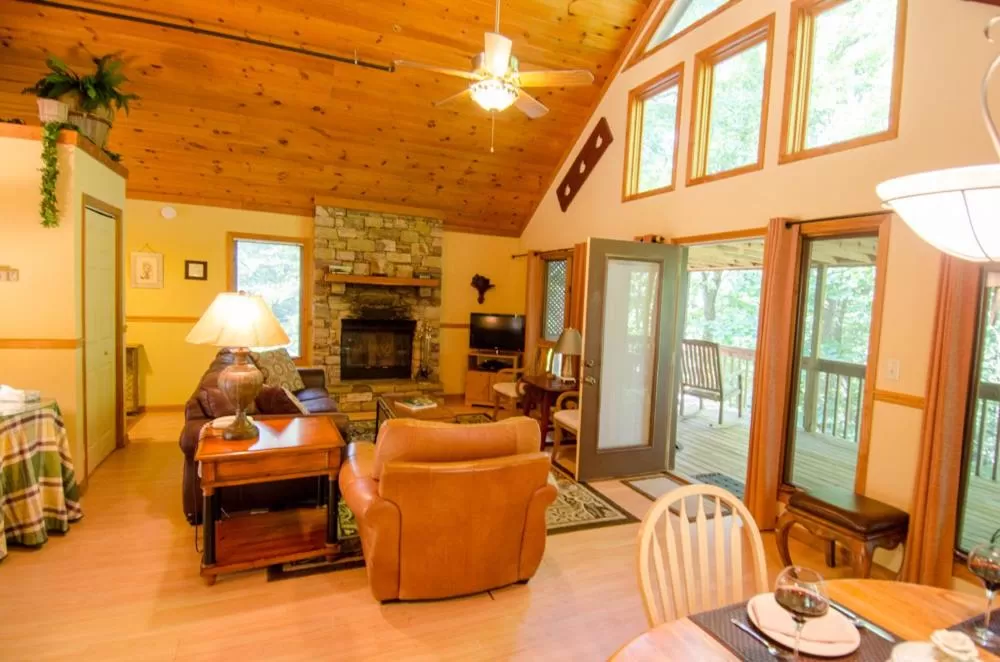 Living room in Asheville Cabins of Willow Winds