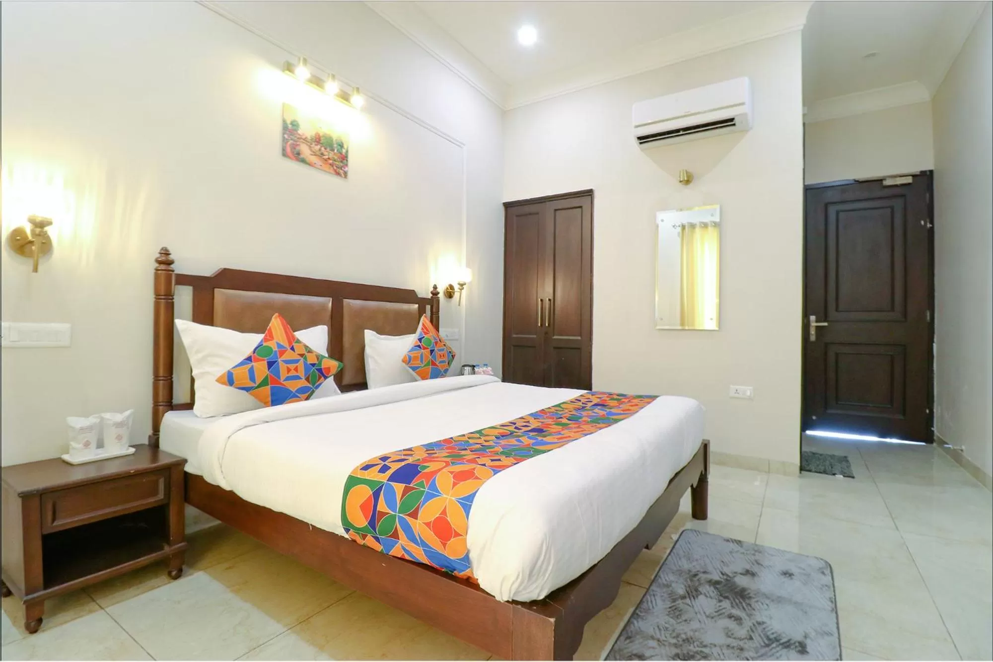 Bed in FabHotel K9 Villa