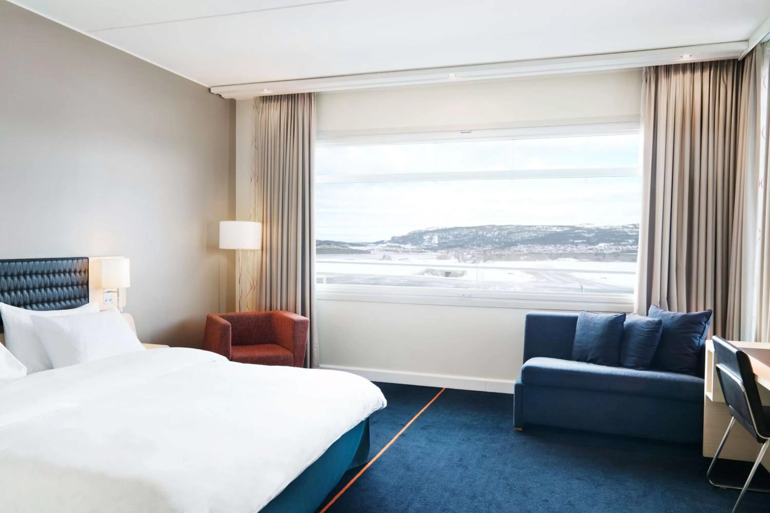 View (from property/room), Bed in Radisson Blu Hotel, Trondheim Airport