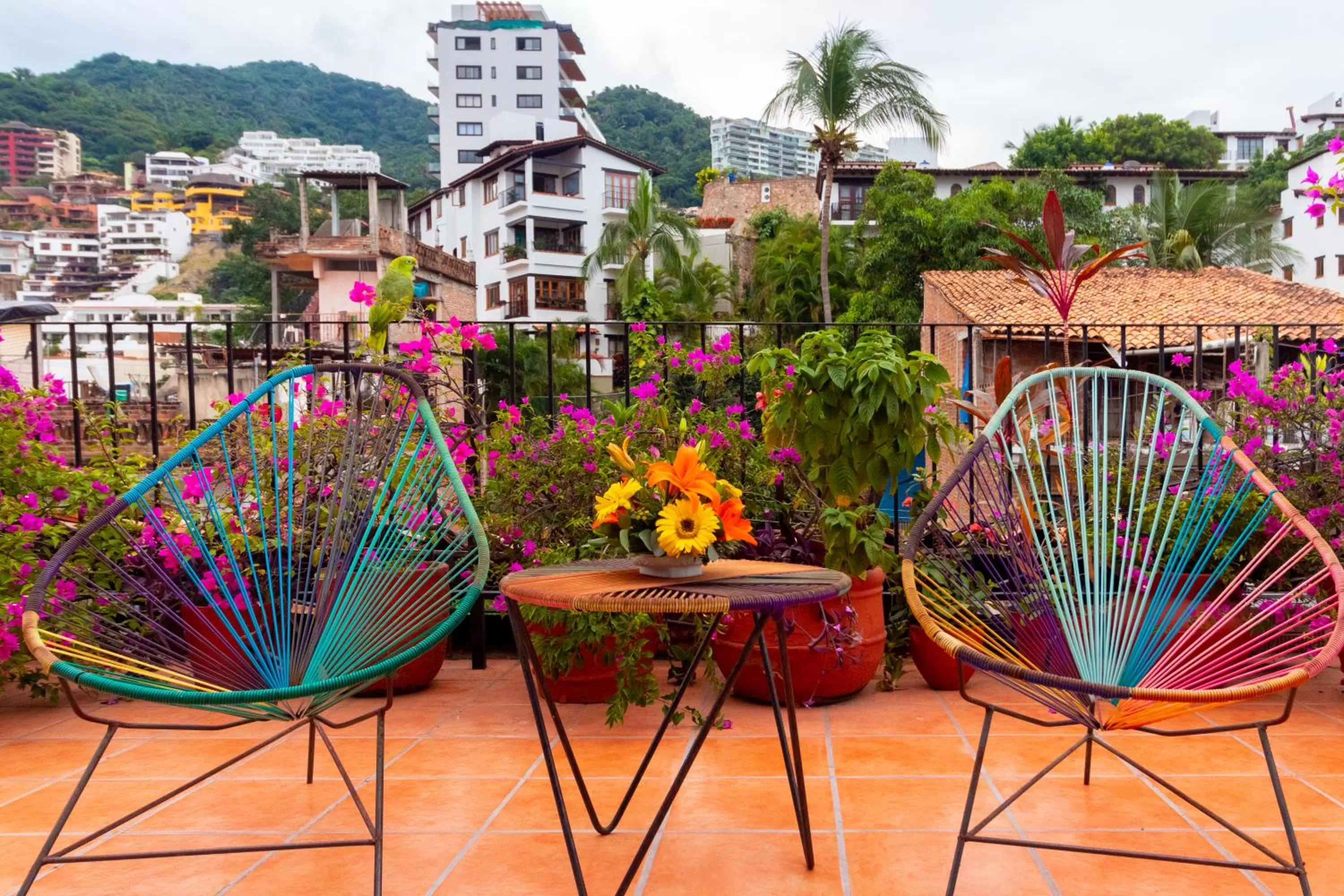 Balcony/Terrace in Hotel Posada De Roger - Near Los Muertos Beach