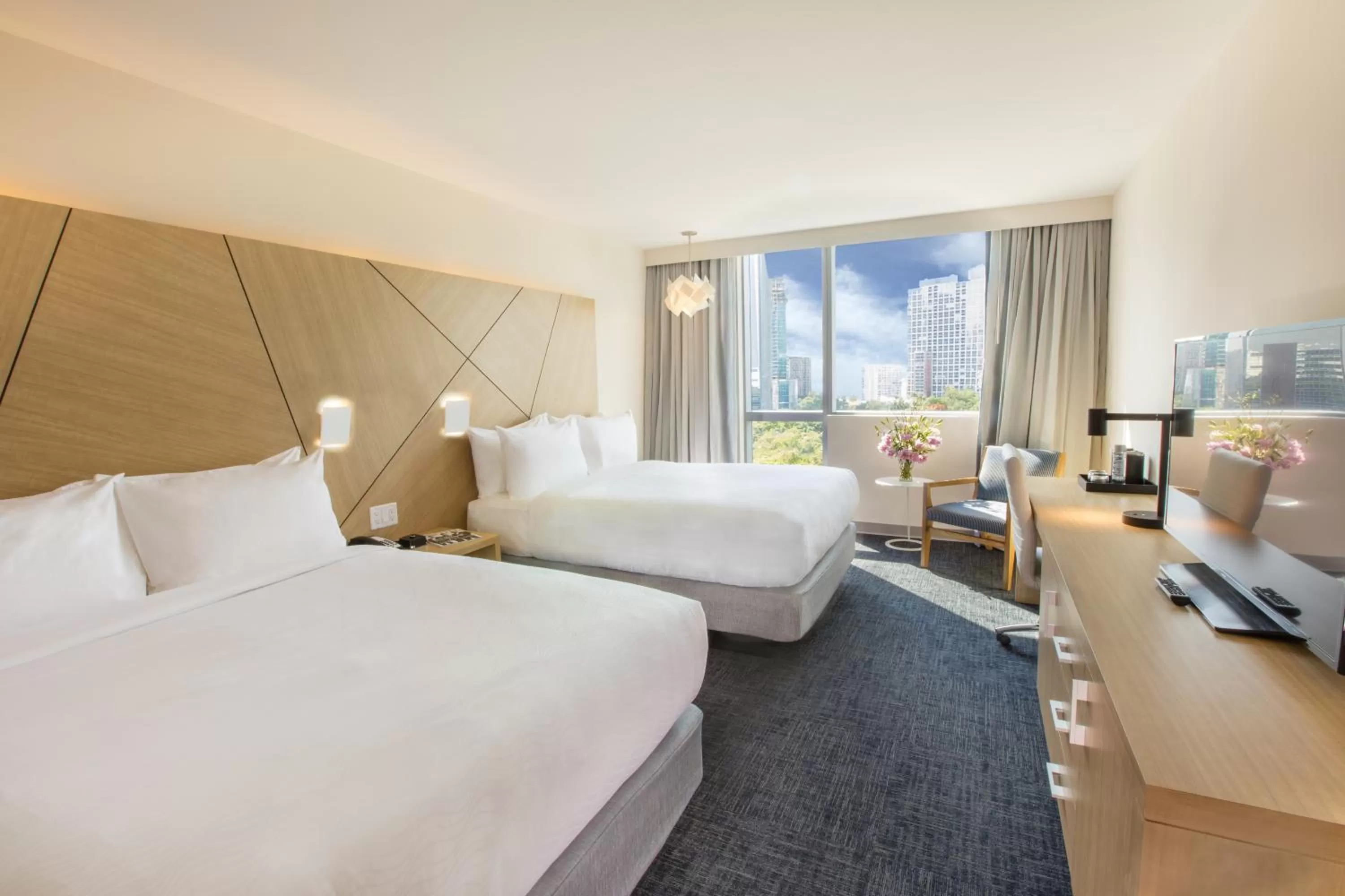 Superior Queen Room with Two Queen Beds and Roll-In Shower - City and Park View/Mobility Accessible in Novotel Miami Brickell