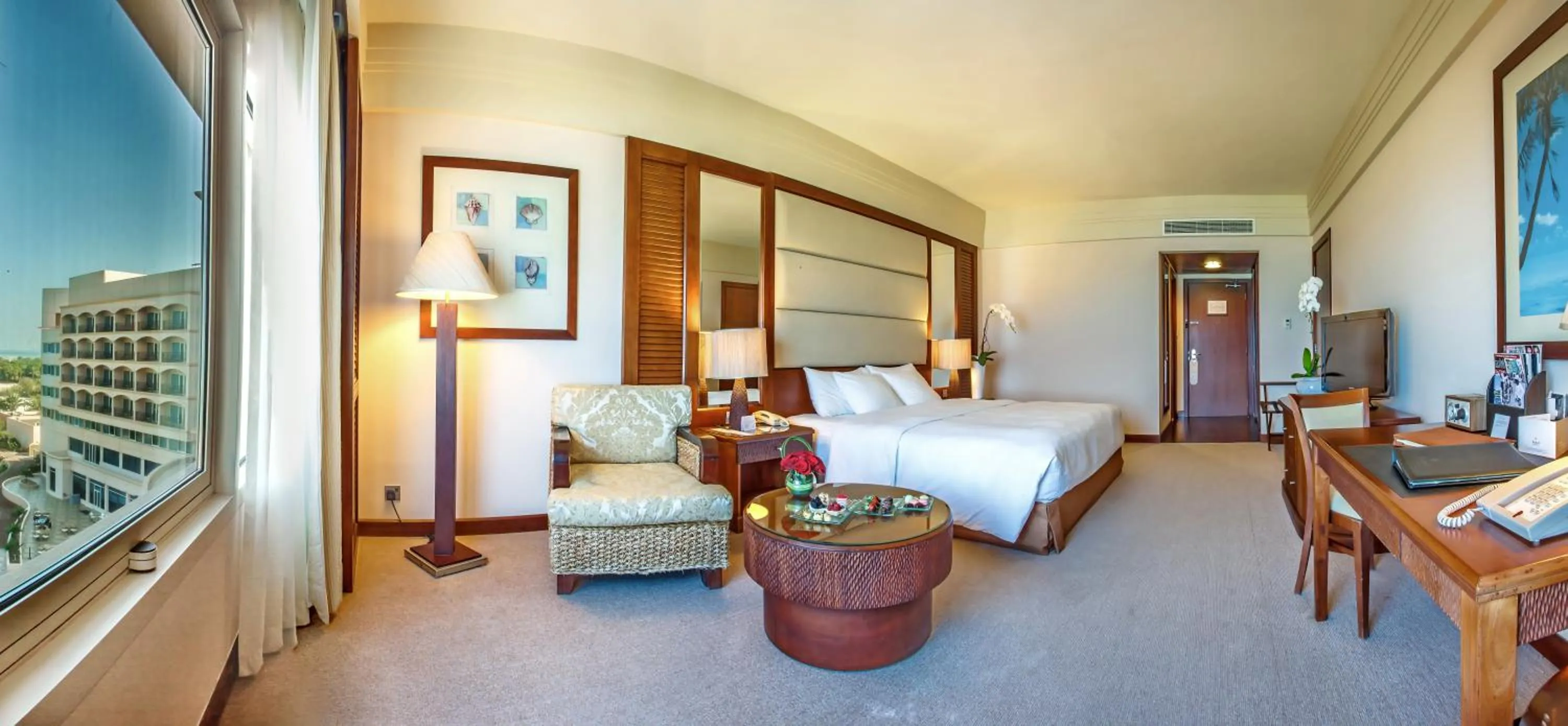 Seating area, Bed in Danat Jebel Dhanna Resort