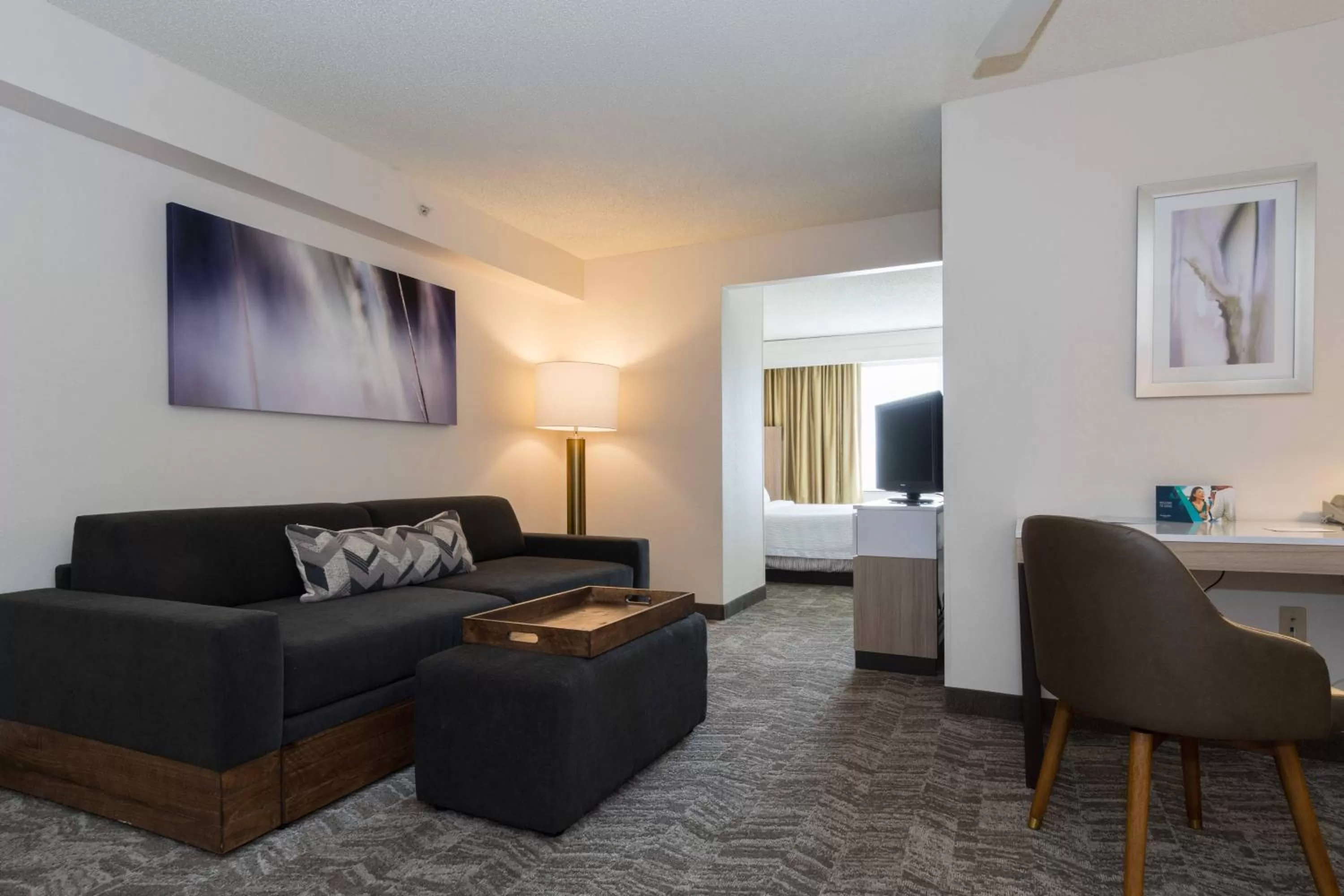 Living room, Bed in SpringHill Suites by Marriott Charlotte / Concord Mills Speedway